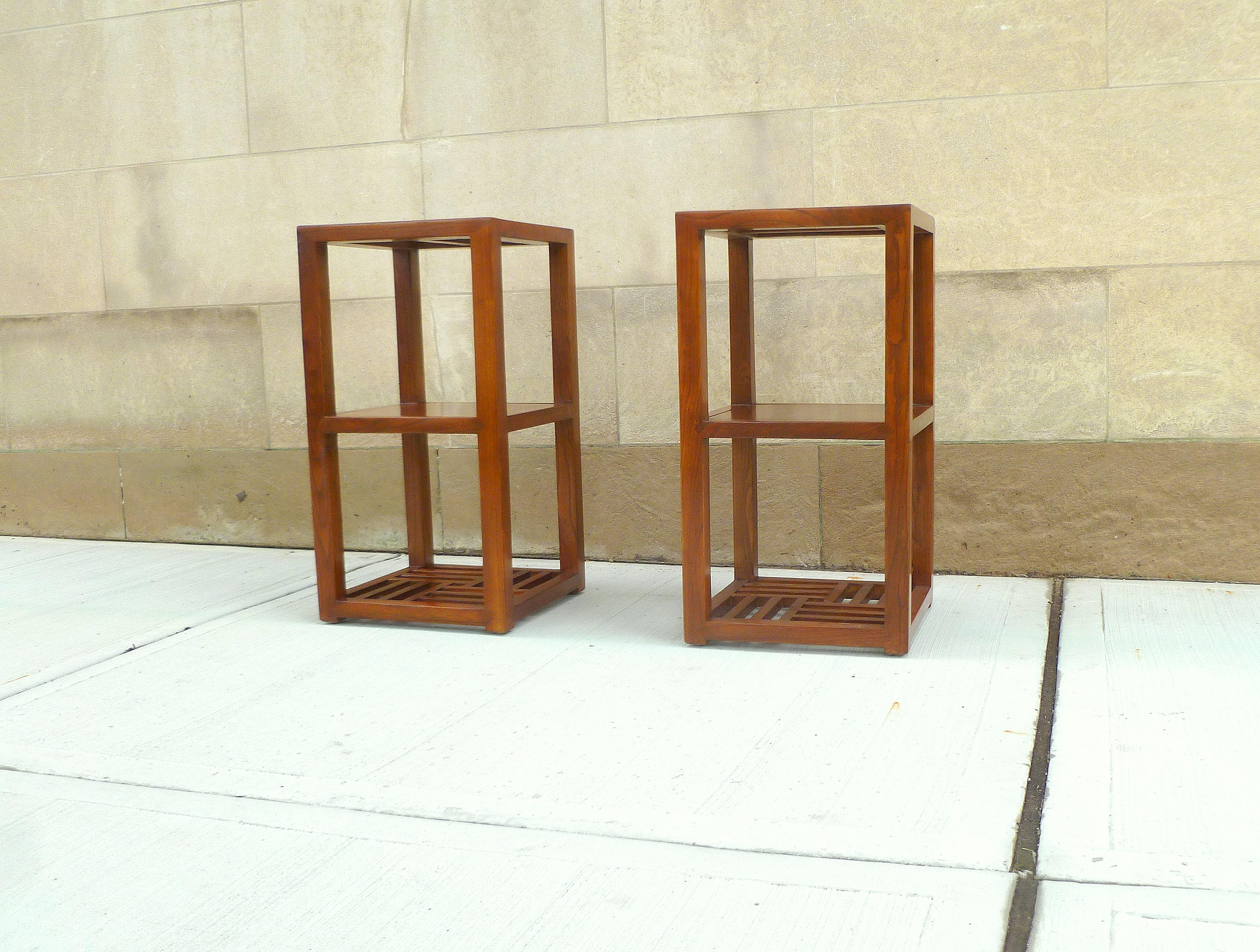 Chinese Pair of Jumu End Tables