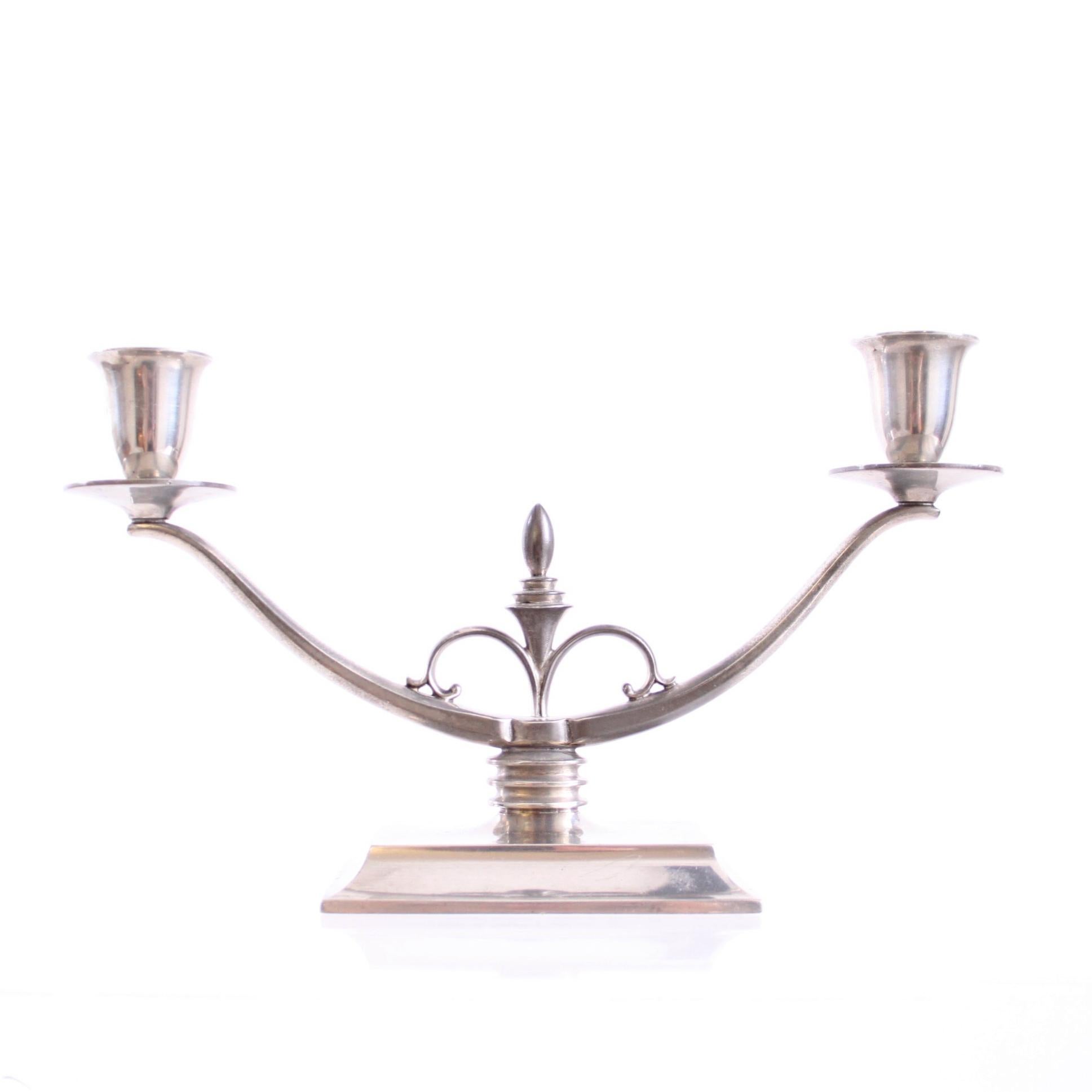 20th Century Pair of Just Andersen Candelabras, Denmark 1933-1935