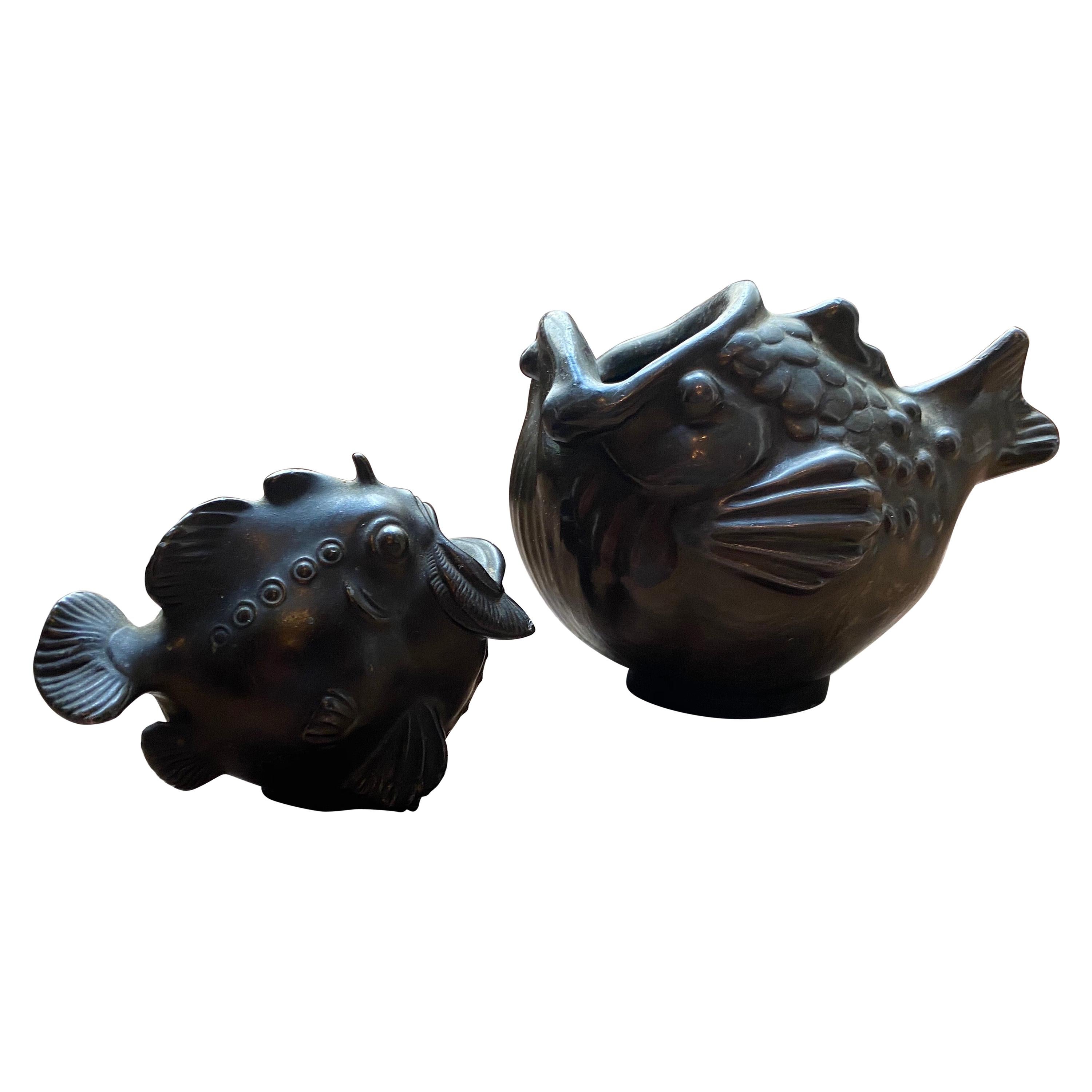 Pair of Just Andersen Danish Art Deco Fish