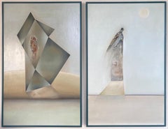 Pair of K. M. Galloway Large Abstract Expressionist Paintings, 1980