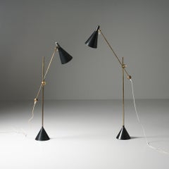 Pair of K10-11 Scandinavian Modern Floor Lamps, Tapio Wirkkala, Idman Oy, 1950s
