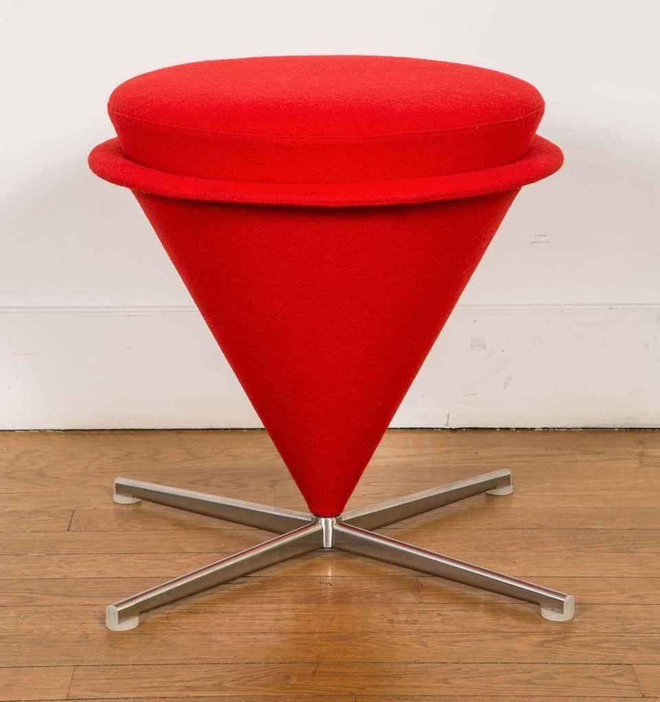 Aesthetic Movement Pair of “K3 Cone 'Foot' Stools, ” by Verner Panton, Model from 1958-1959 For Sale