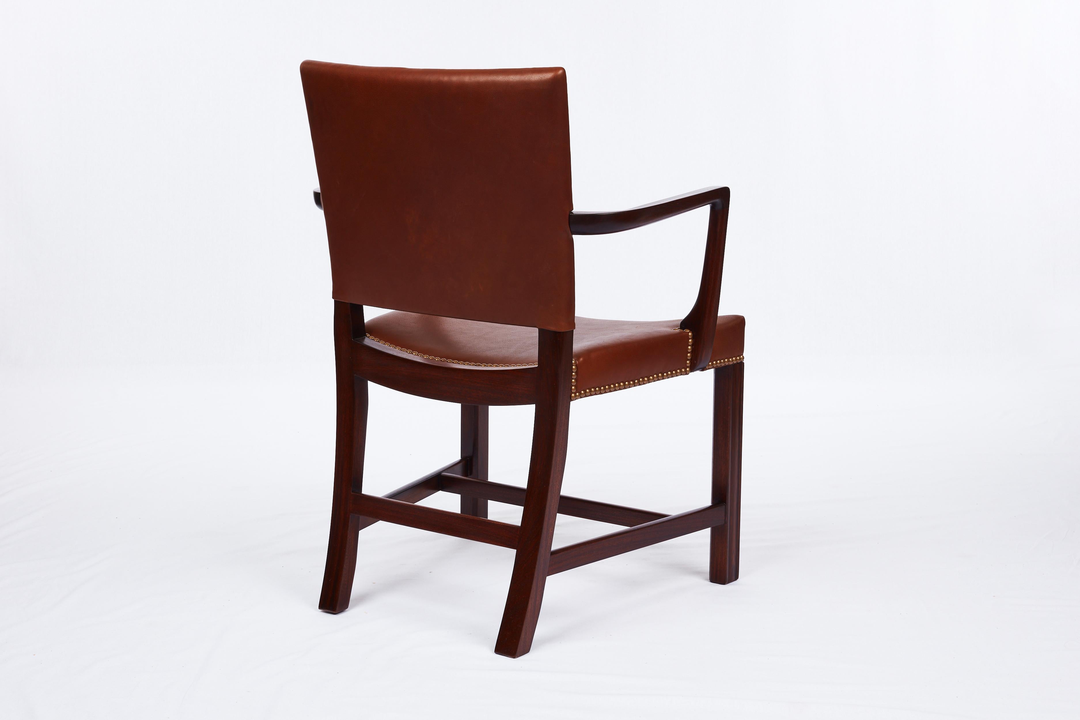 Leather Pair of Kaare Klint Armchairs For Sale