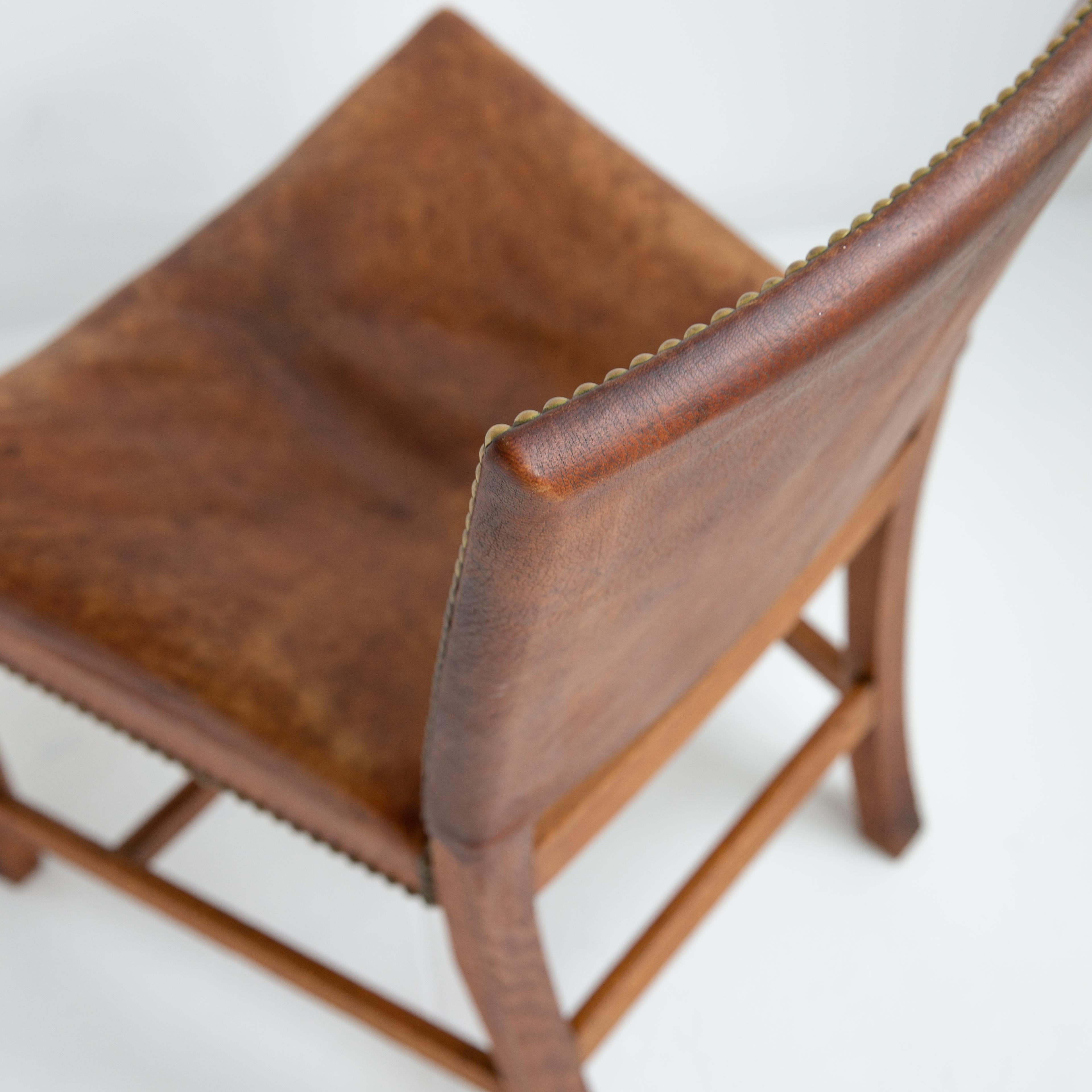 Brass Pair of Kaare Klint Barcelona Model 3758 Chairs, Mid-Century, Scandinavian For Sale