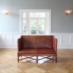 Rare Kaare Klint Box sofas in Mahogany & Niger Leather, Scandinavian Modern
