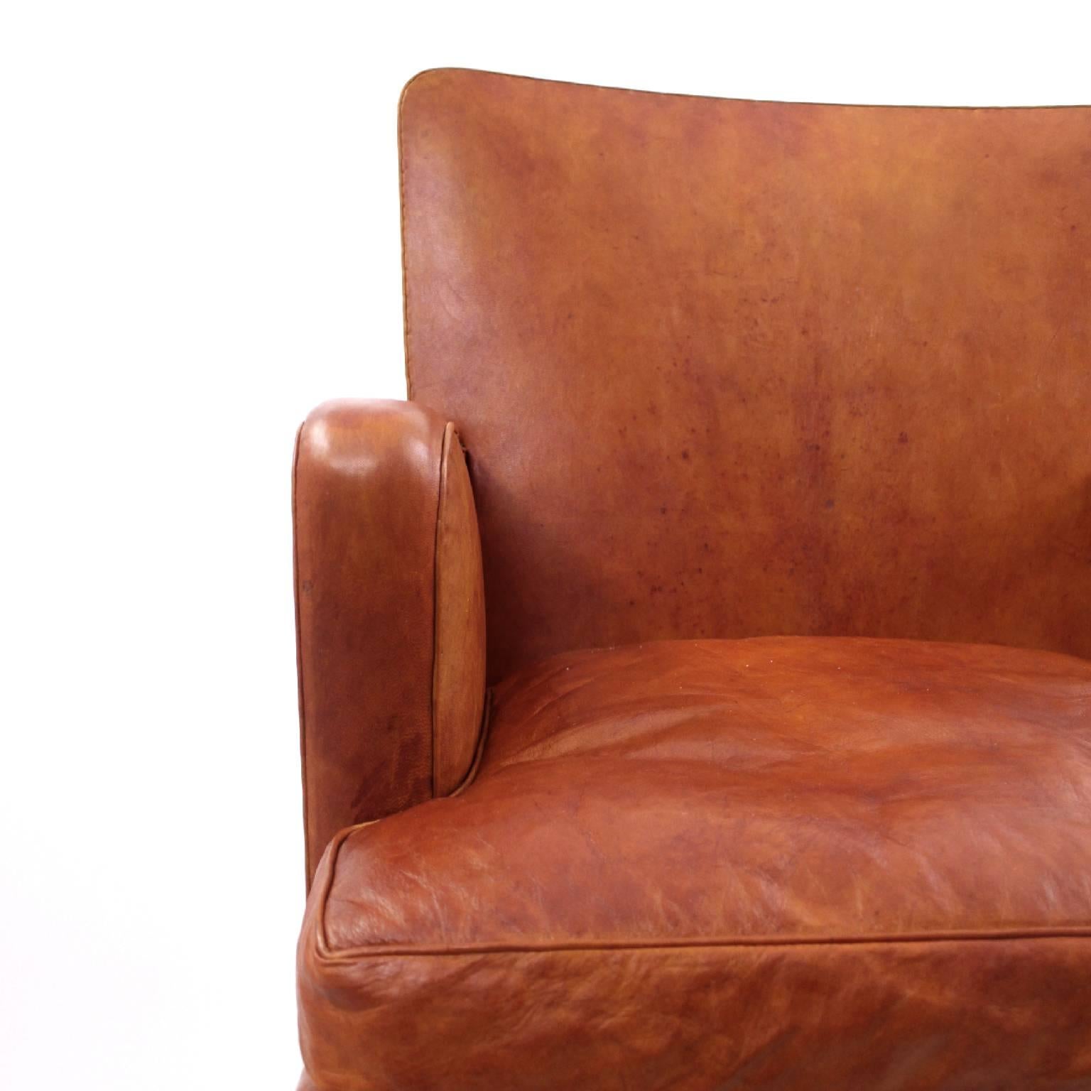 Danish Pair of Kaare Klint Easy Chairs in Niger Leather