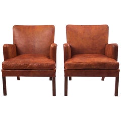 Pair of Kaare Klint Easy Chairs in Niger Leather