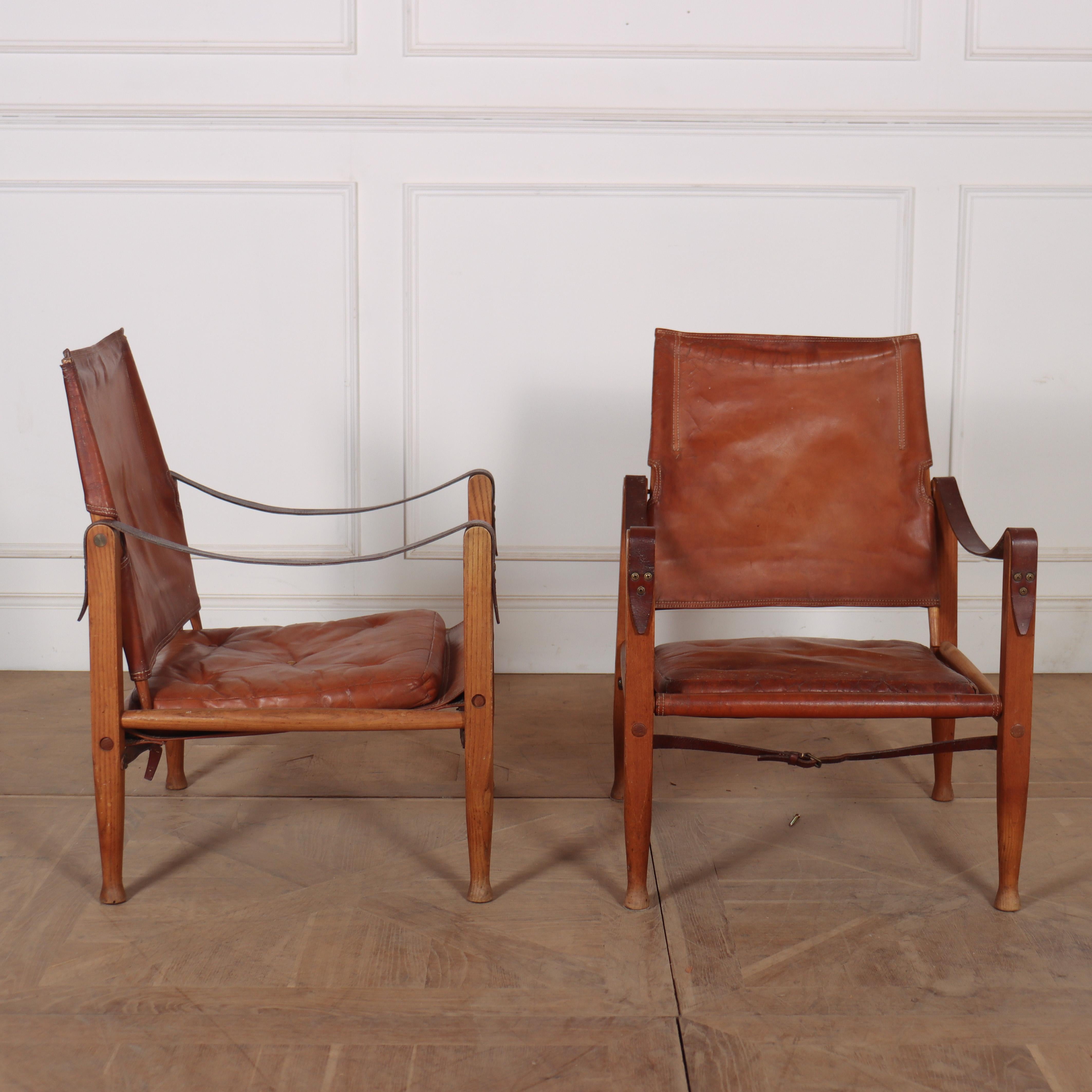 Swedish Pair of Kaare Klint for Rud Rasmussen Safari Chairs