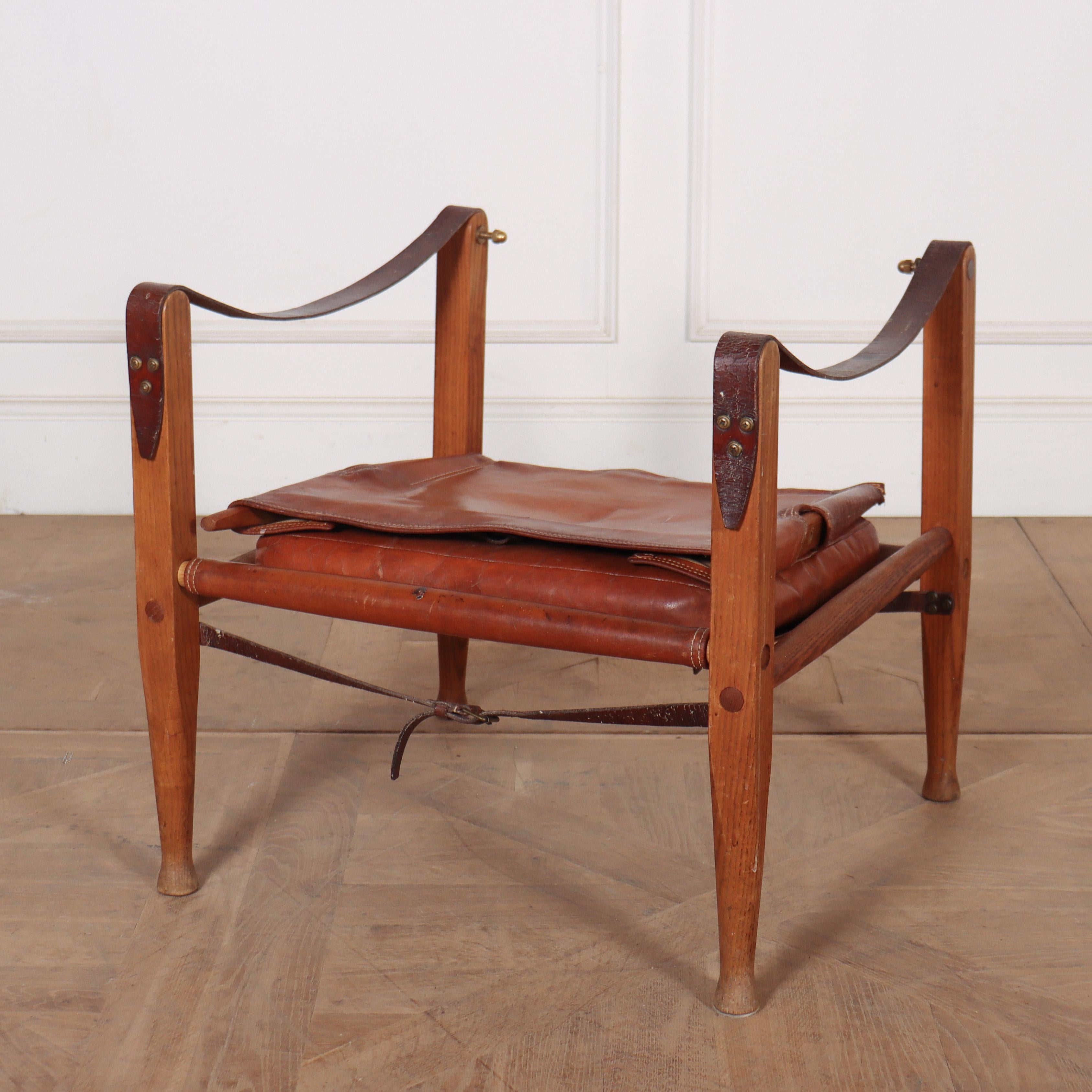Leather Pair of Kaare Klint for Rud Rasmussen Safari Chairs