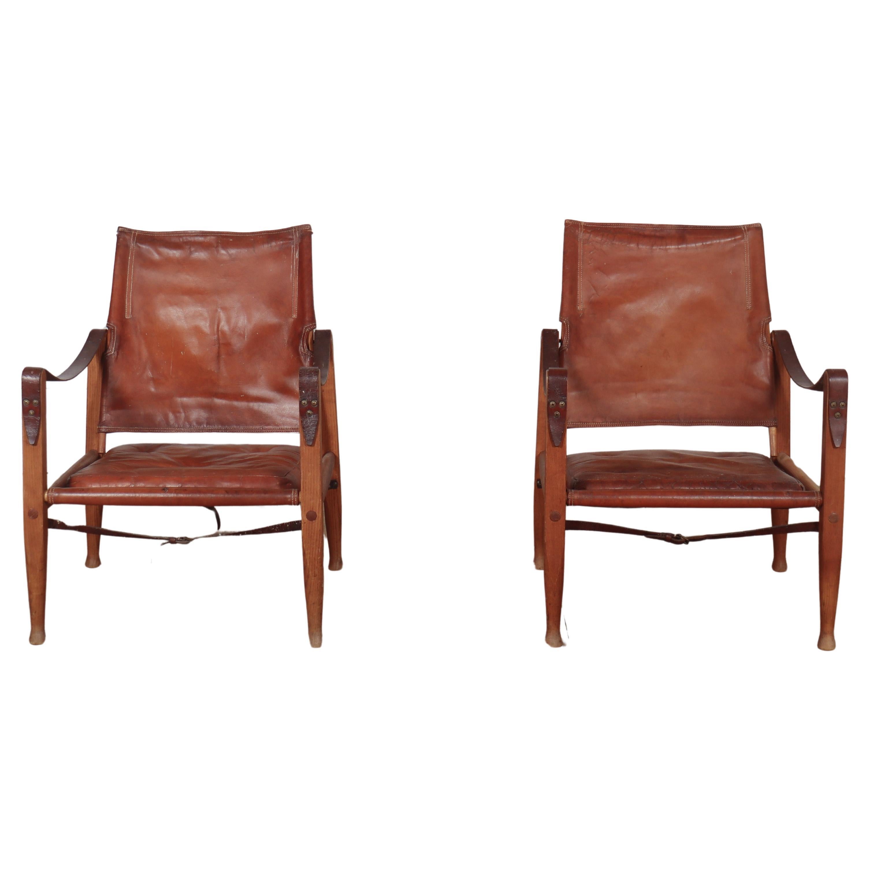 Pair of Kaare Klint for Rud Rasmussen Safari Chairs