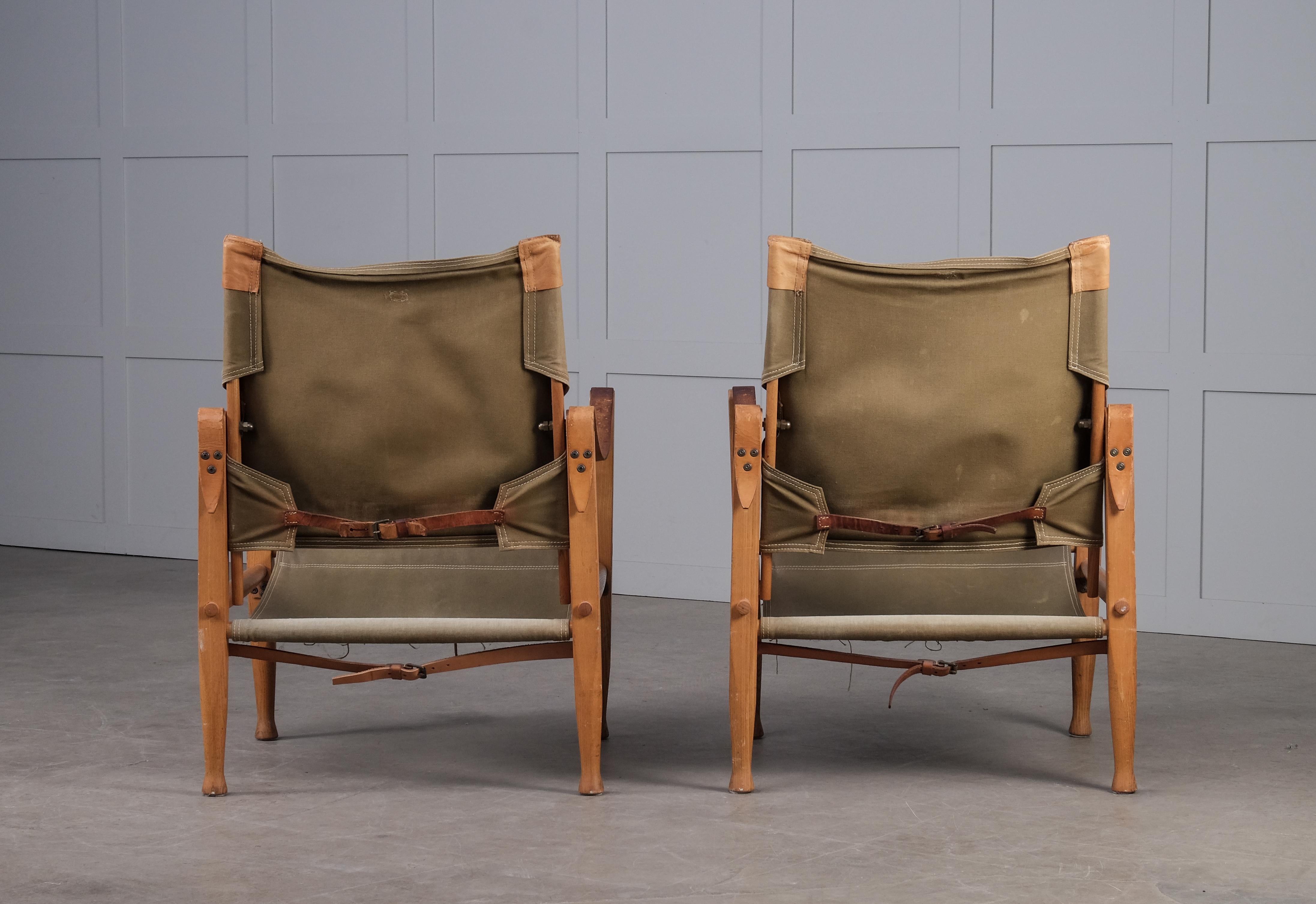 Pair of Kaare Klint Safari Chairs, 1960s 4