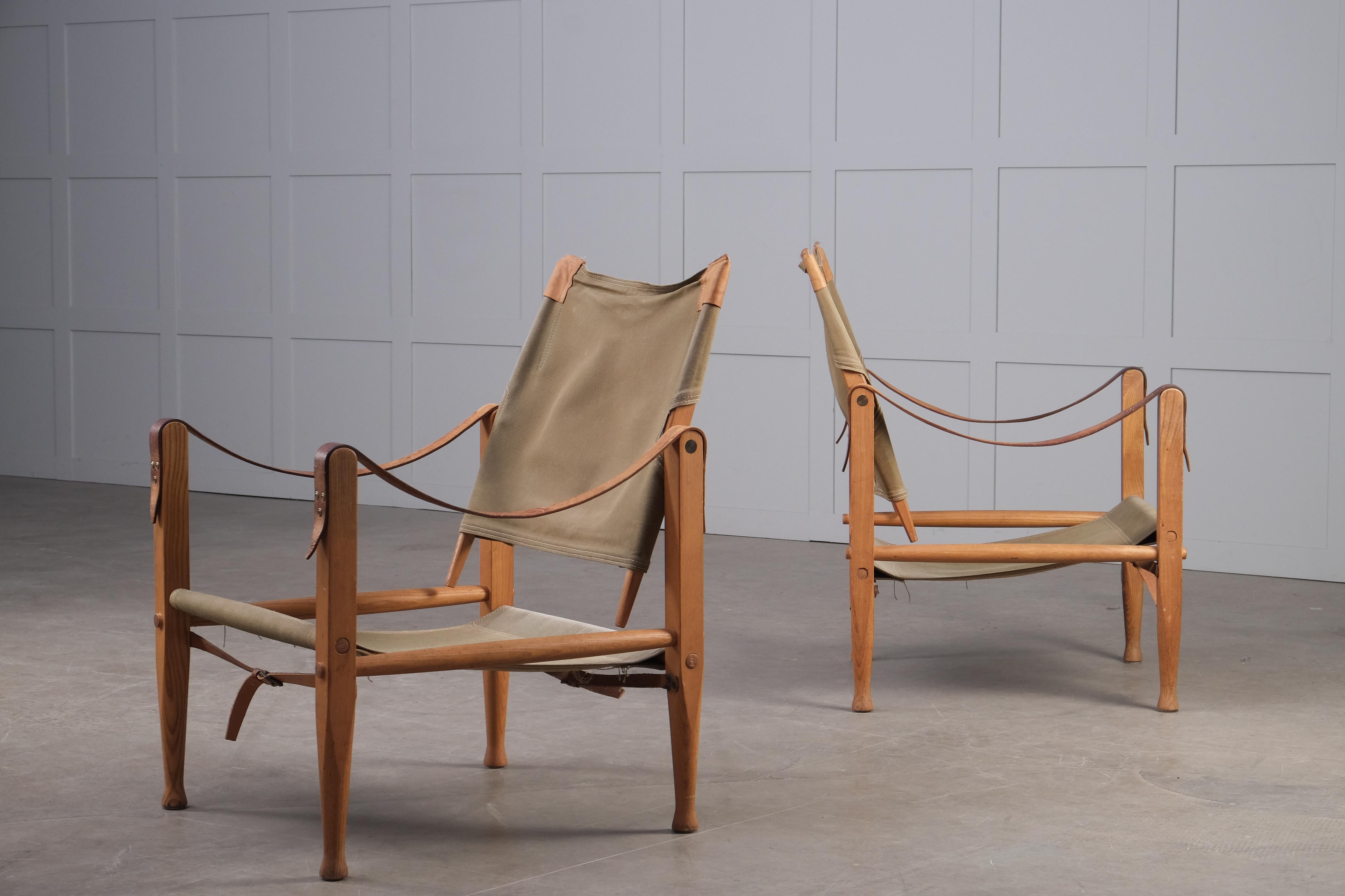 Pair of Kaare Klint Safari Chairs, 1960s 6