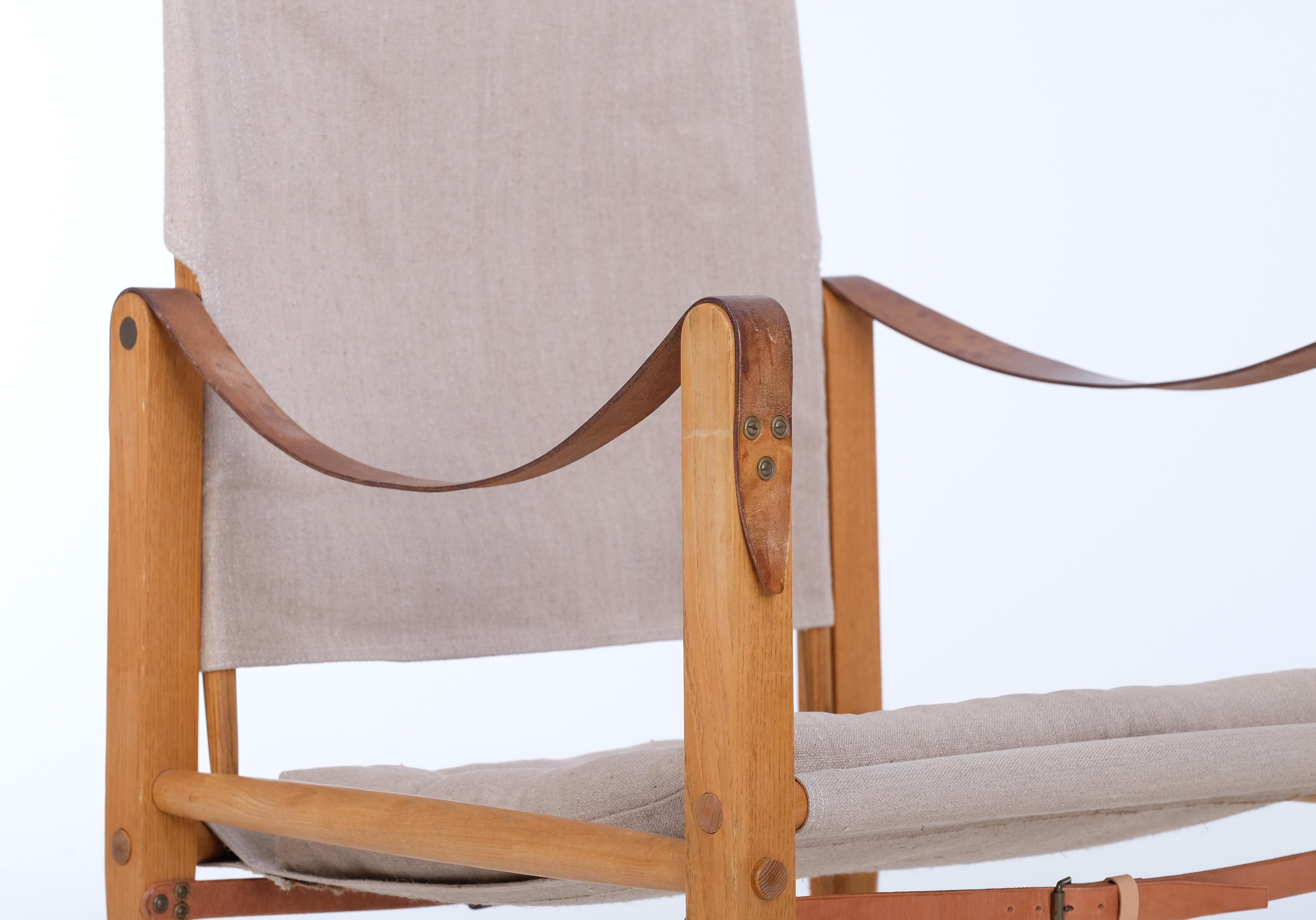 Pair of Kaare Klint safari chairs, 1960s For Sale 6