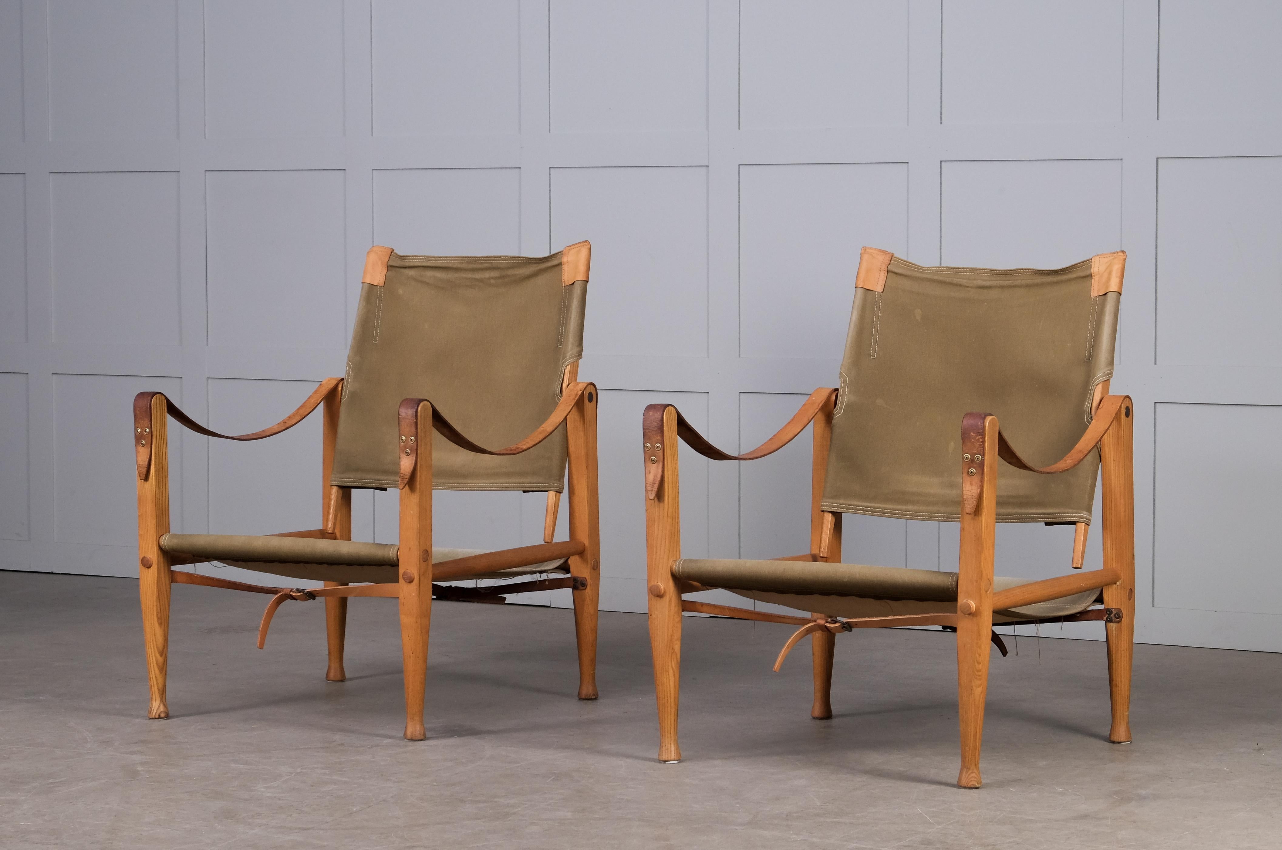 Pair of Kaare Klint Safari Chairs, 1960s 7
