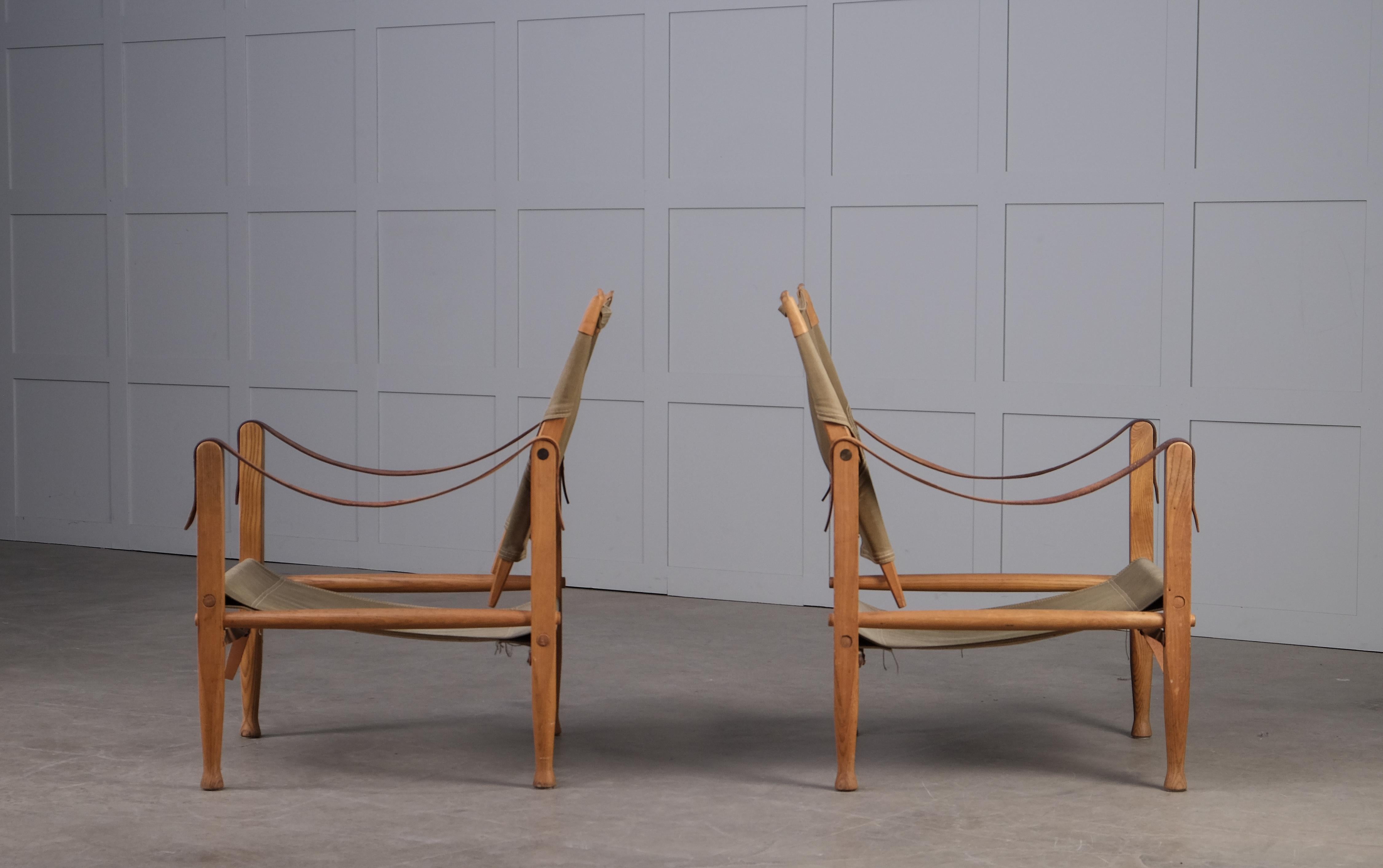 Pair of Kaare Klint Safari Chairs, 1960s 9