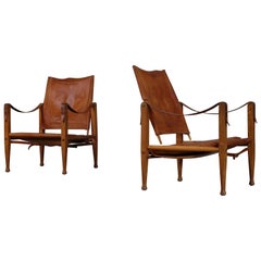 Pair of Kaare Klint Safari Chairs, 1960s