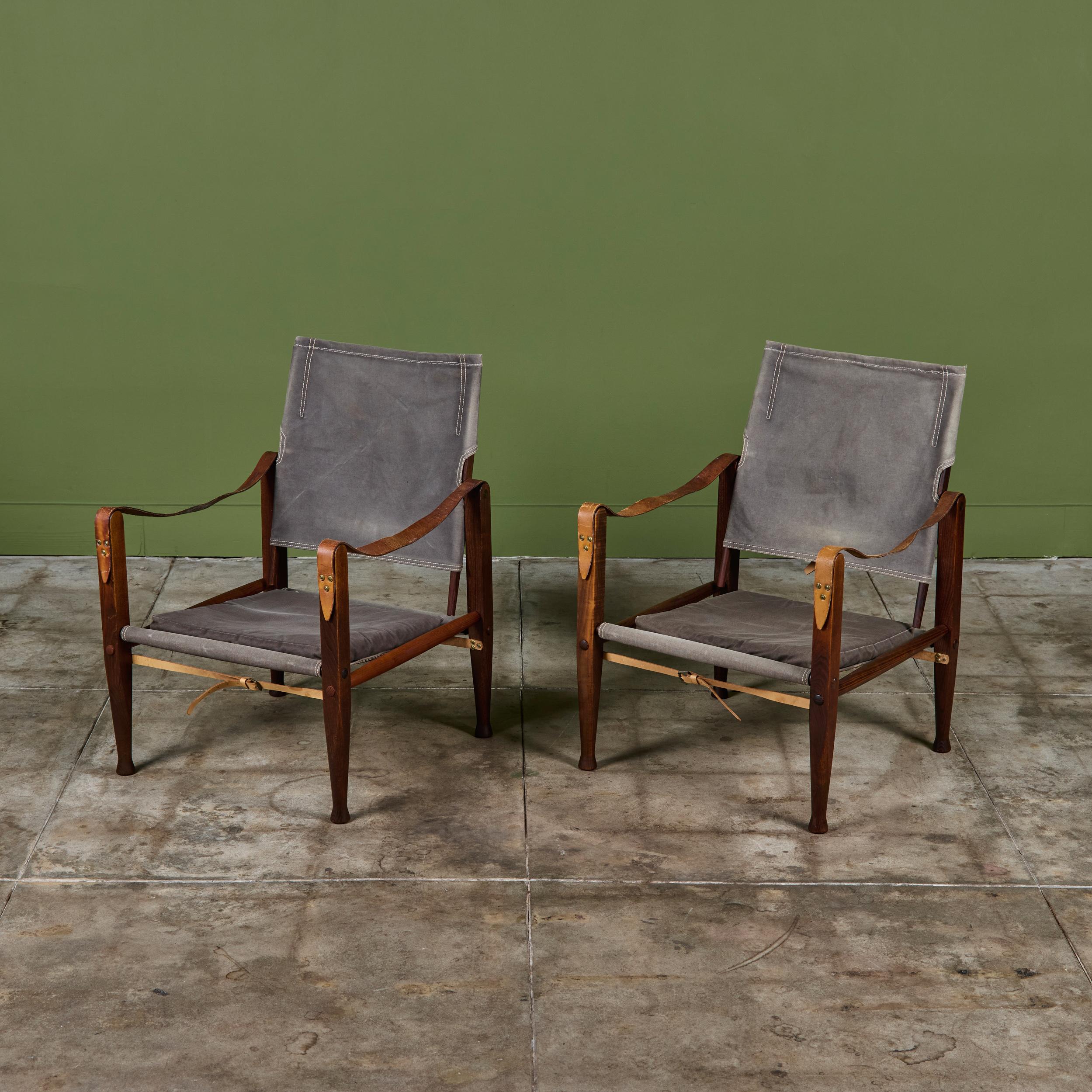 Ein Paar Kaare Klint Safari Lounge Chairs für Rud Rasmussen im Angebot 3