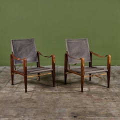 Ein Paar Kaare Klint Safari Lounge Chairs für Rud Rasmussen