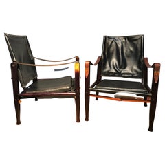 Pair of Kaare Klint Safari Lounge Chairs in Original Condition from the 1960s Pair of Kaare Klint Safari Lounge Chairs in Original Condition from the 1960s