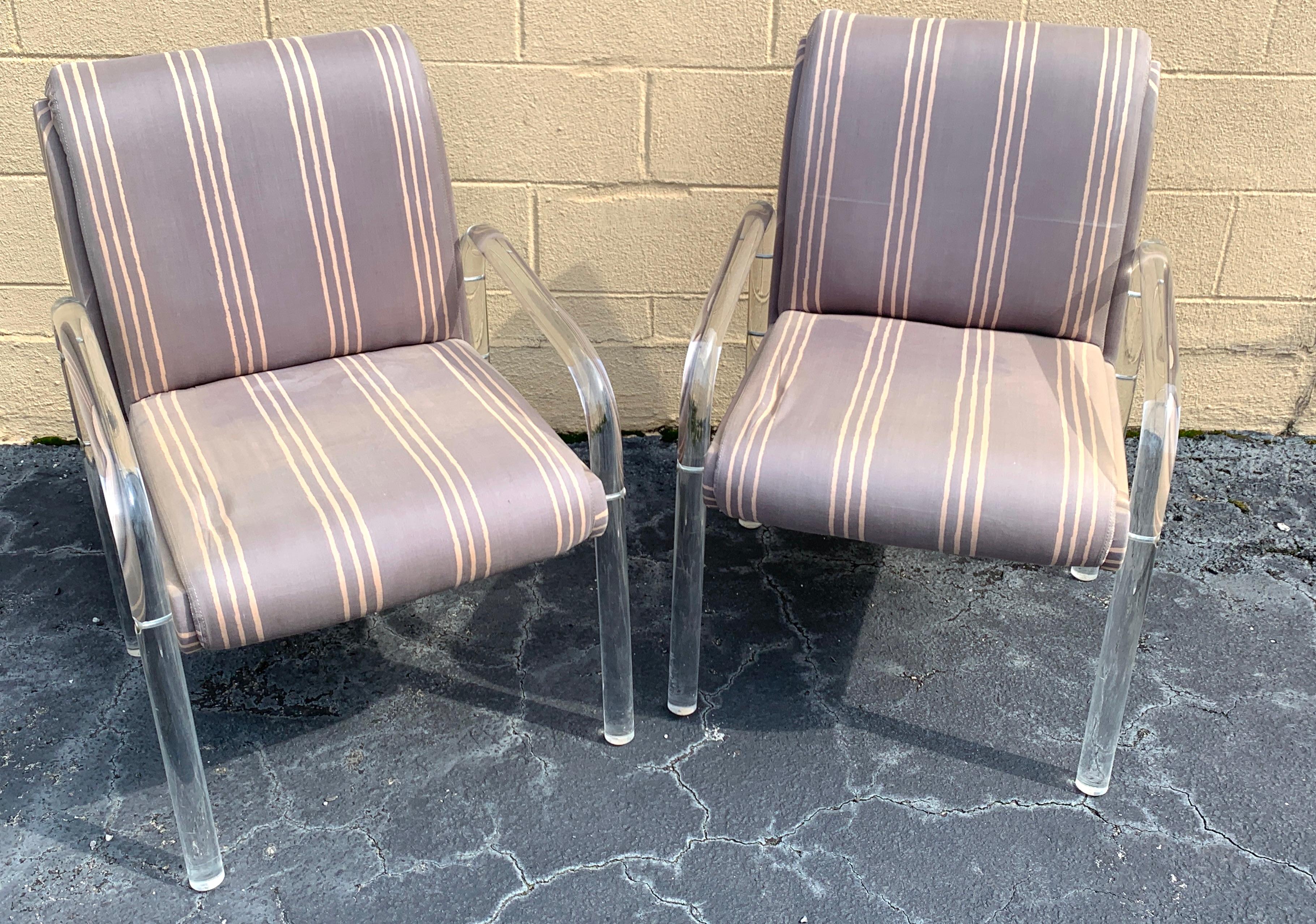 Mid-Century Modern Pair of Kagan/Preview  Lucite Club Chairs For Sale