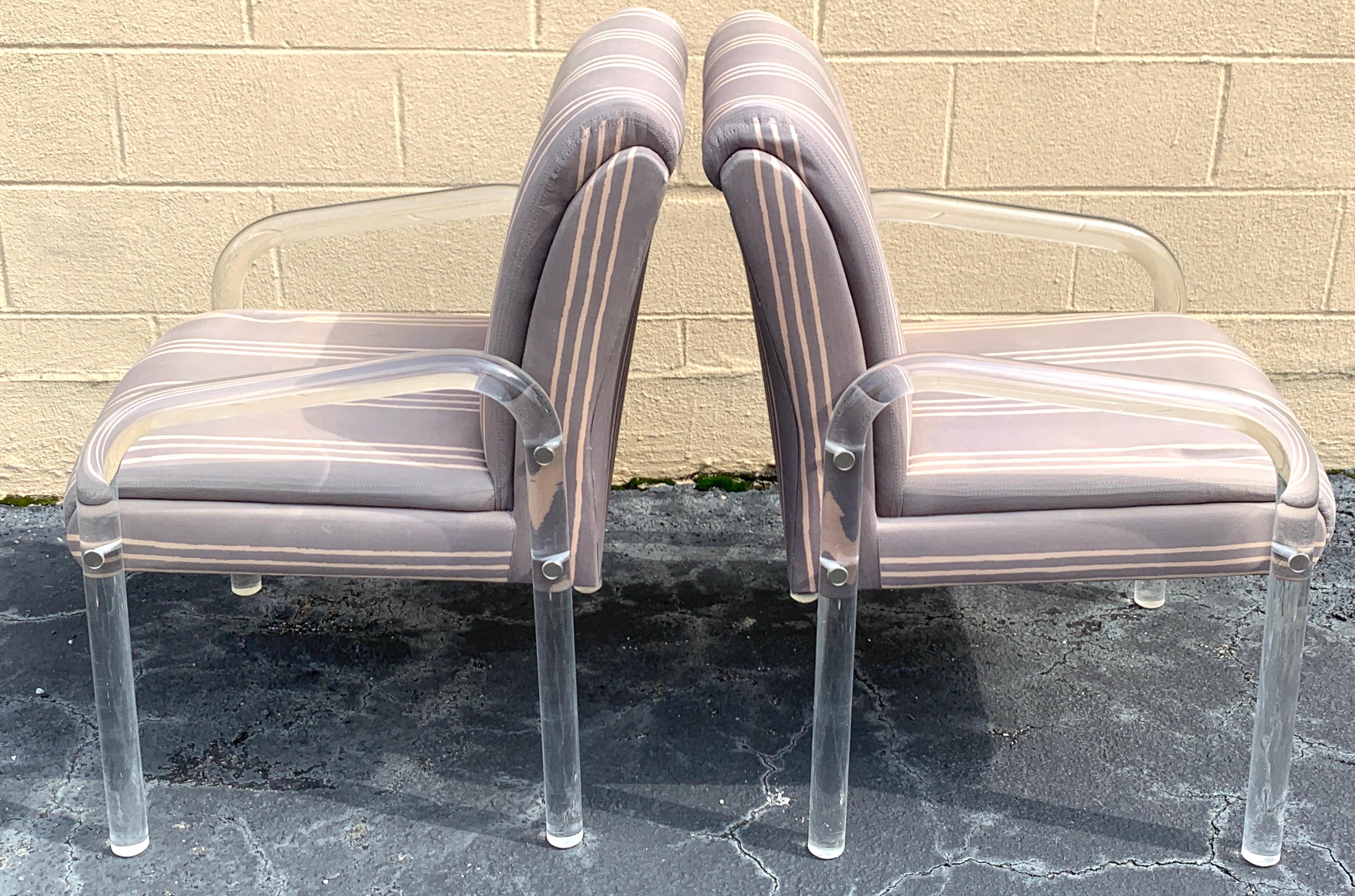 North American Pair of Kagan/Preview  Lucite Club Chairs For Sale