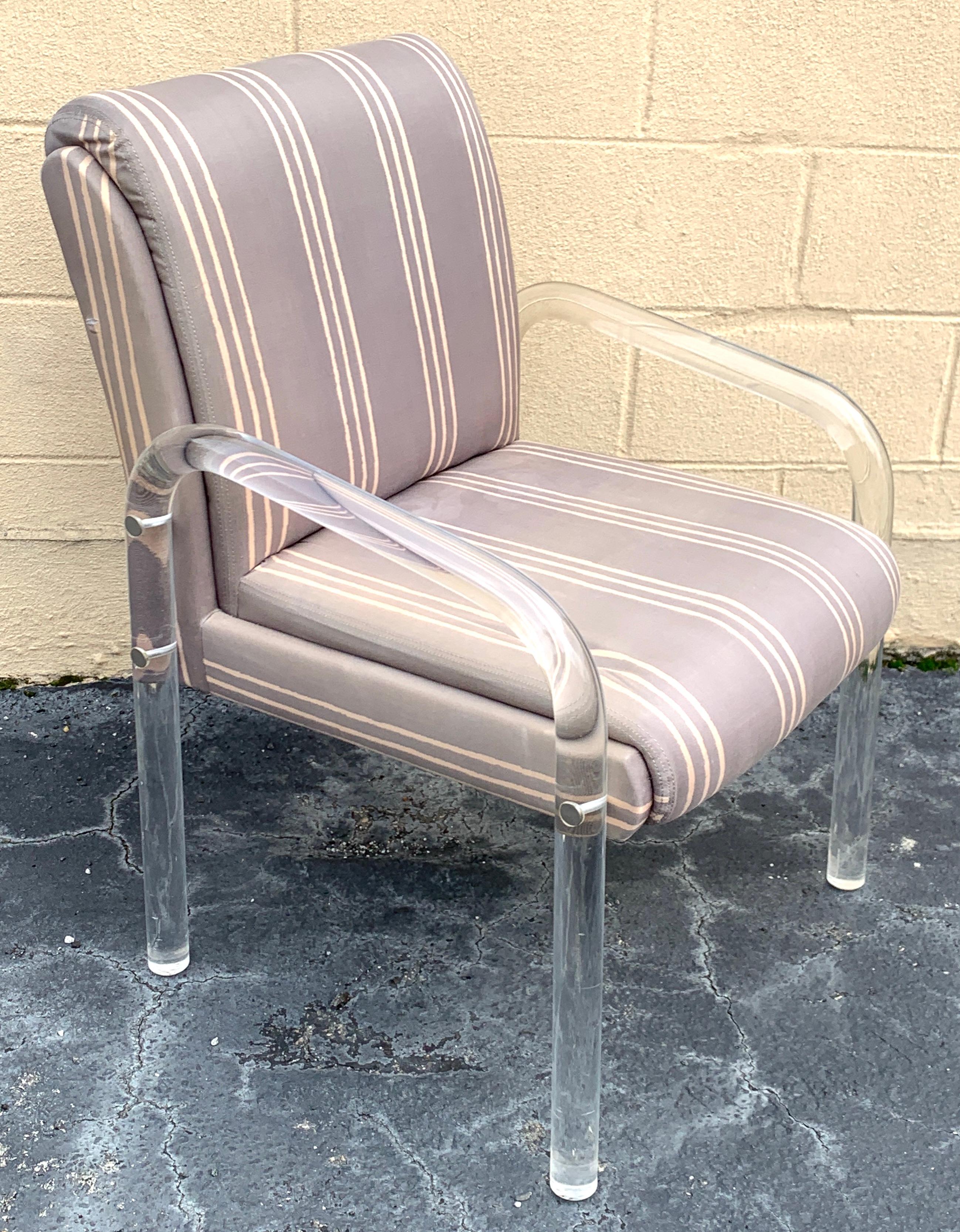 Upholstery Pair of Kagan/Preview  Lucite Club Chairs For Sale
