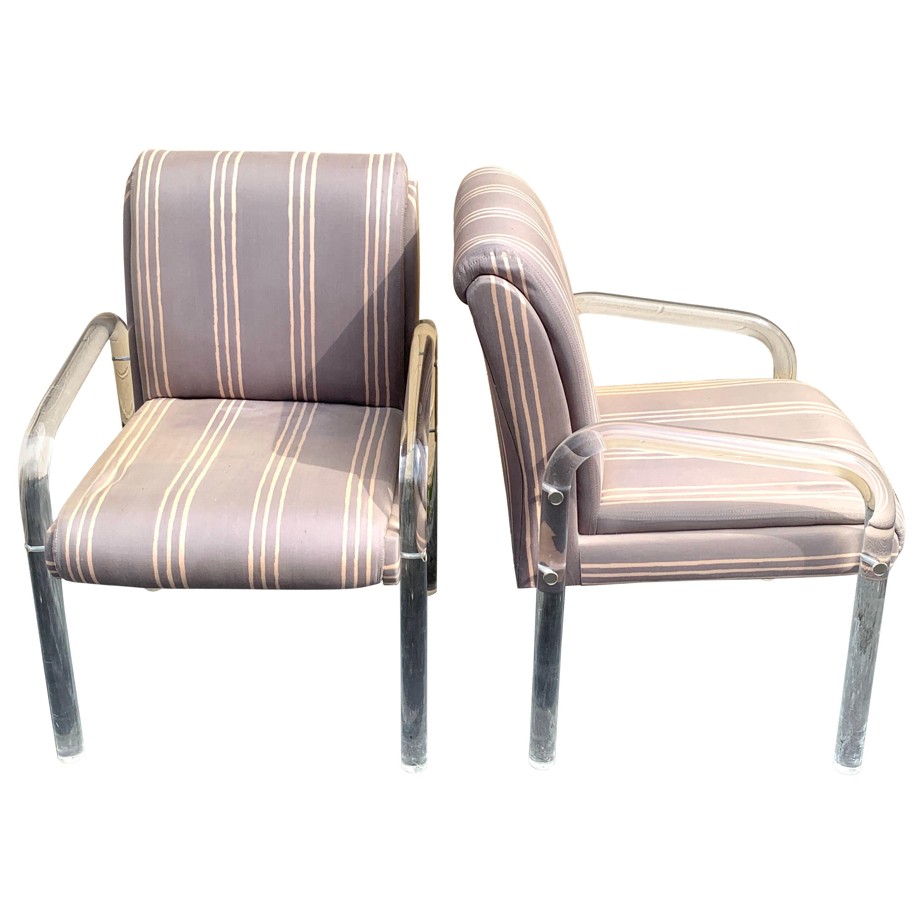 Pair of Kagan/Preview  Lucite Club Chairs For Sale