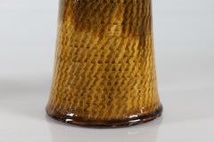 Pair of Kähler Ceramic Table Lamps with Amber-Colored Glaze Denmark Midcentury