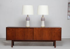 XXXL Paire de lampes de table hautes en céramique sculpturale Kähler Danemark par Cunningham Cole