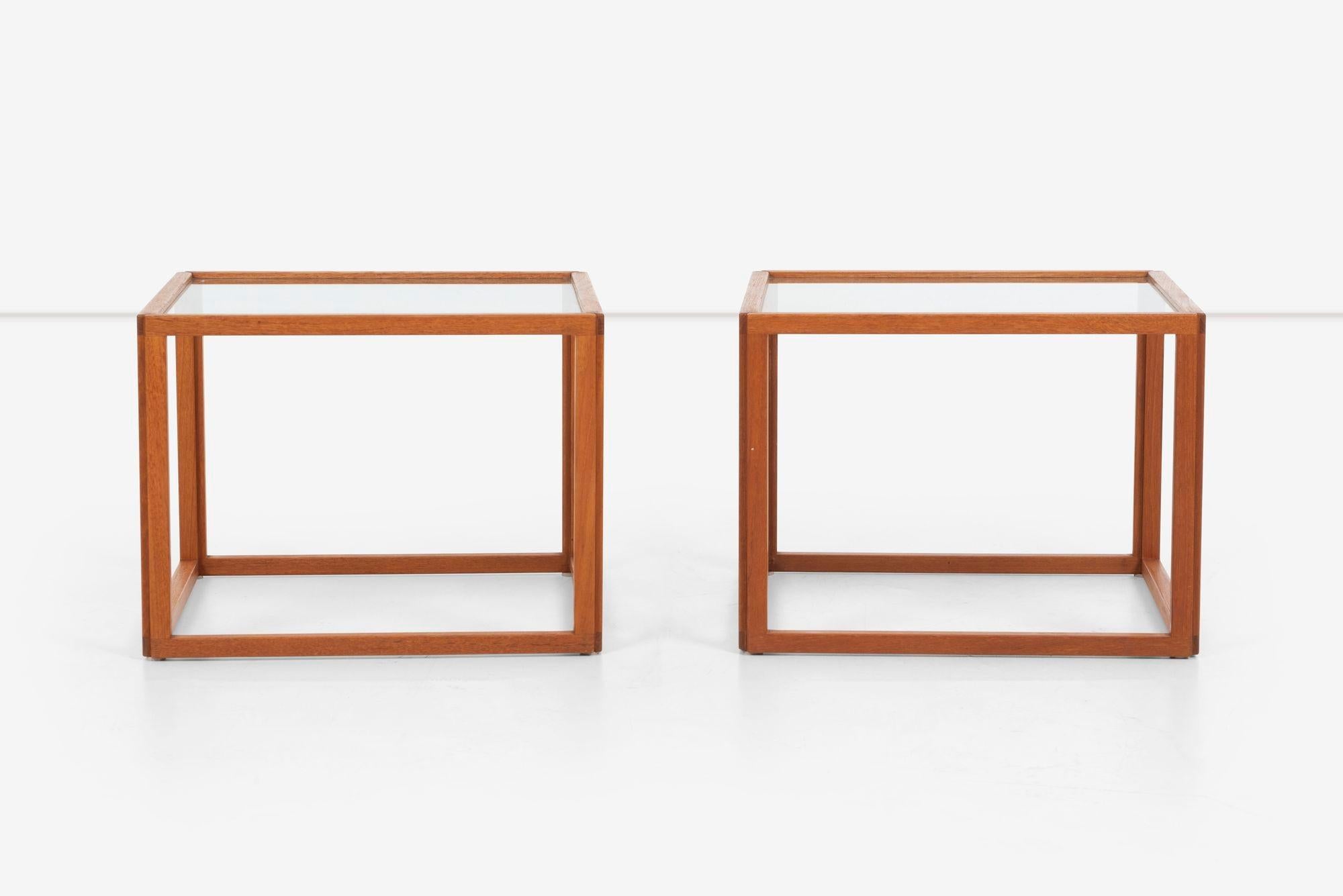 Mid-Century Modern Pair of Kai Kristiansen Cube Tables For Sale