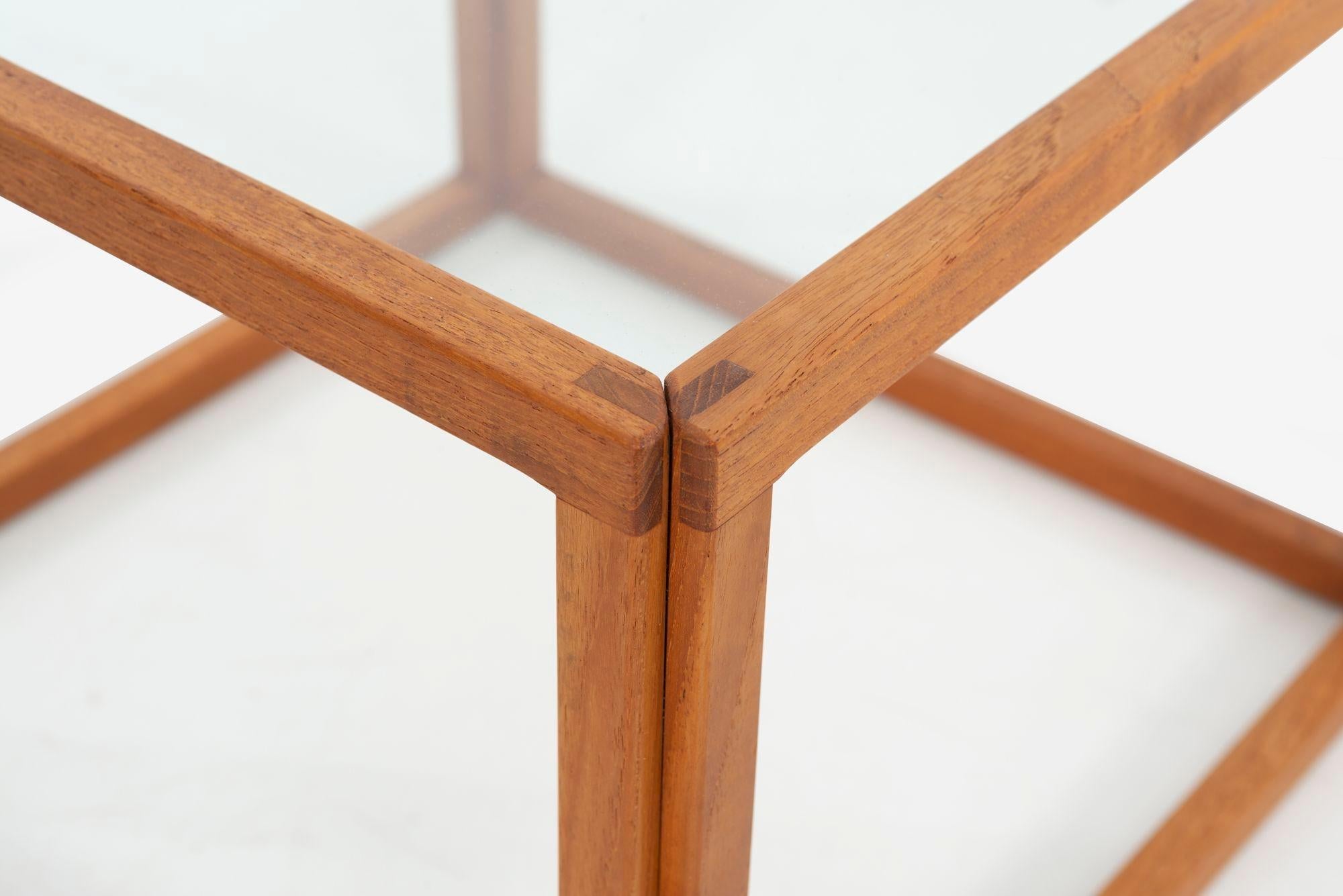 Pair of Kai Kristiansen Cube Tables In Good Condition For Sale In Chicago, IL