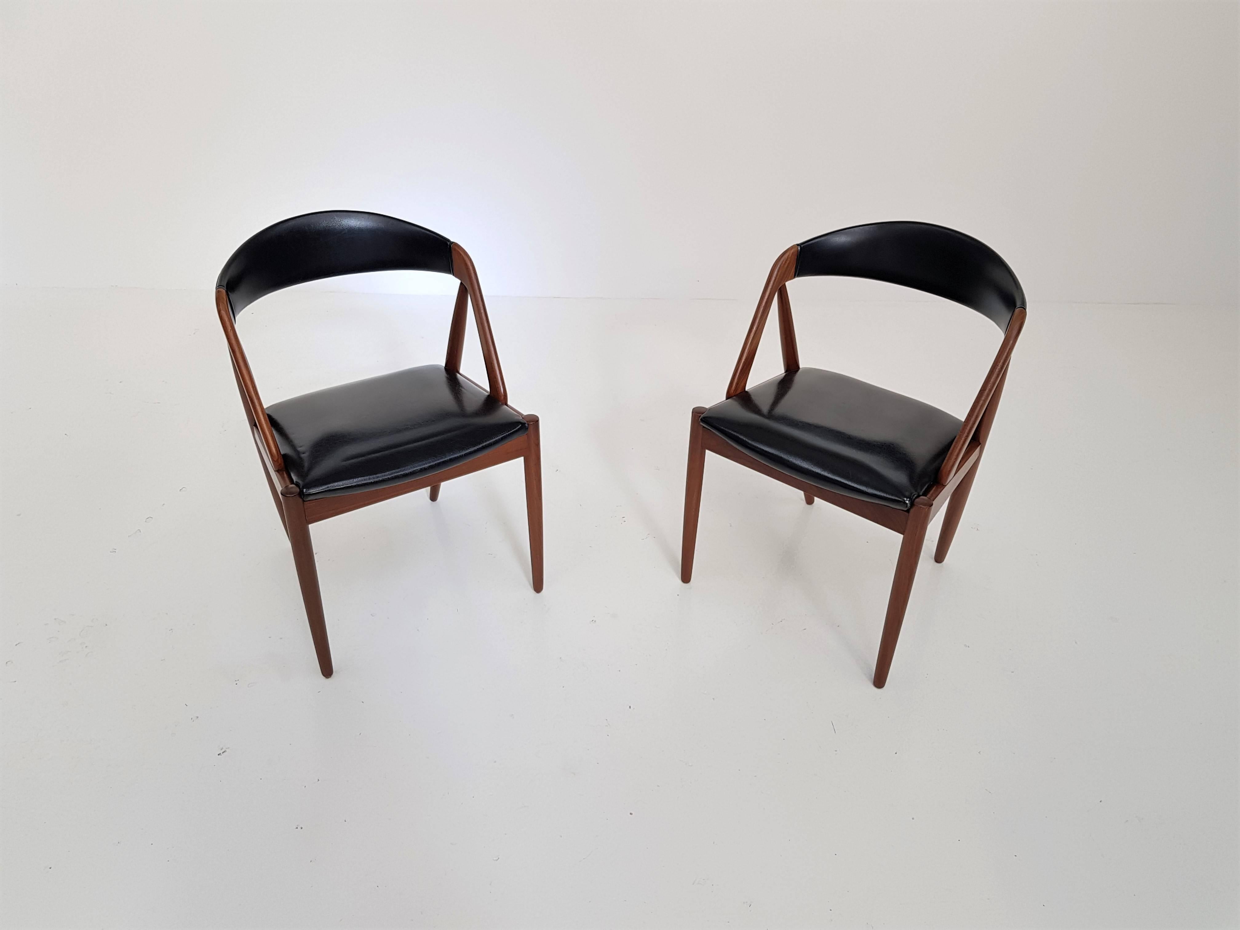 20th Century Pair of Kai Kristiansen Model 31 Teak 'a' Frame Chair for Schou Andersen, 1960s
