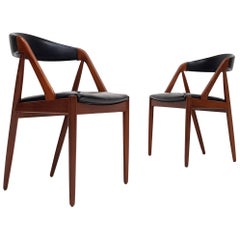 Pair of Kai Kristiansen Model 31 Teak 'a' Frame Chair for Schou Andersen, 1960s