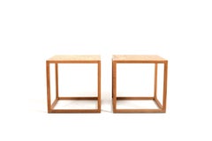 Pair of Kai Kristiansen Oak Cube Tables Denmark 1960s