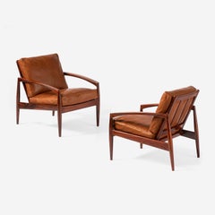 Pair of Kai Kristiansen Paper Knife Vintage 1950s Rosewood Lounge Chairs