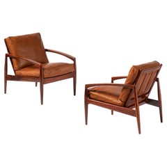 Coppia di sedie da salotto in legno di palissandro Kai Kristiansen, vintage, anni '50