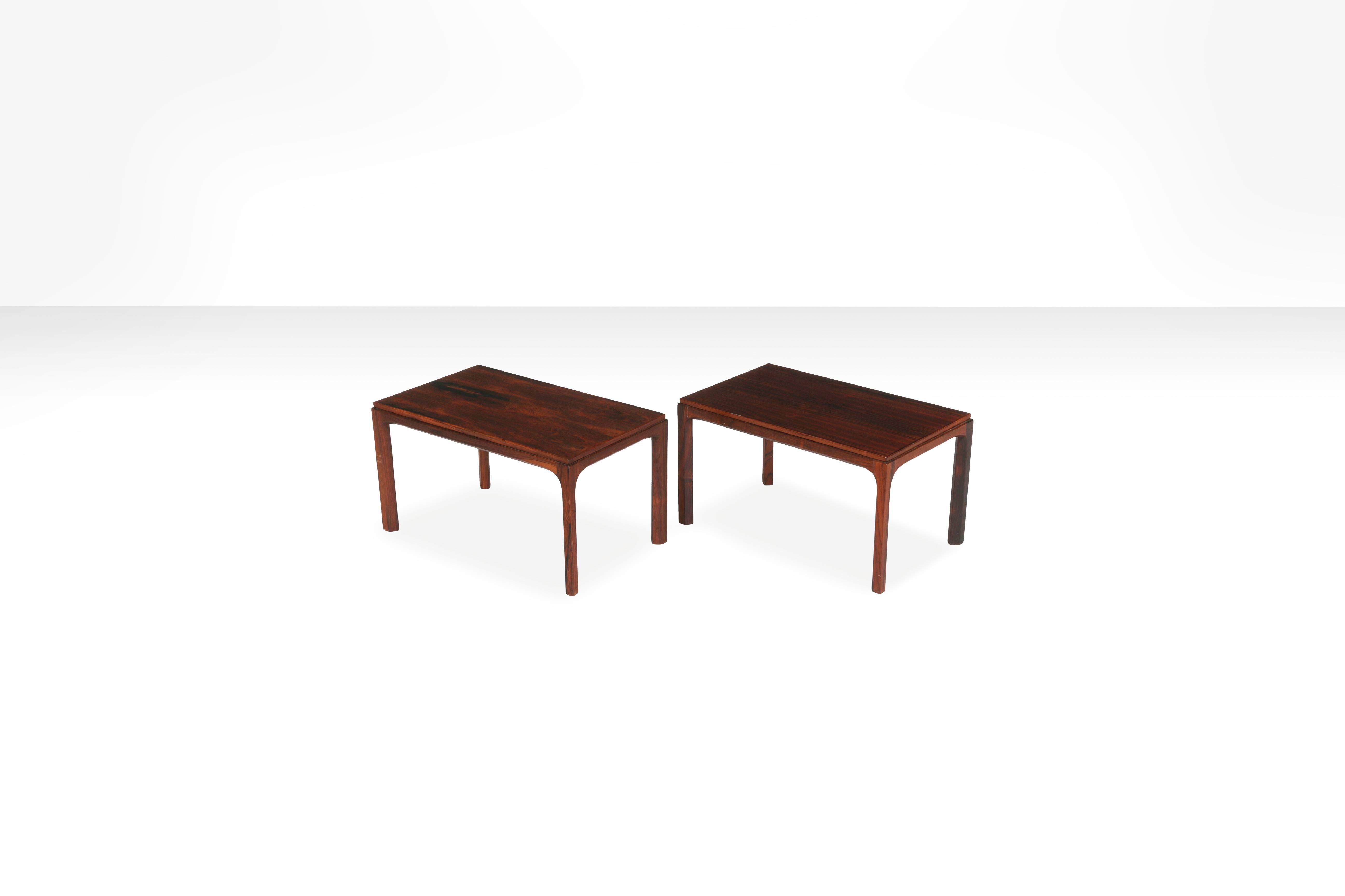 Danish Pair of Kai Kristiansen Rectangular Side Tables, Denmark, 1960s