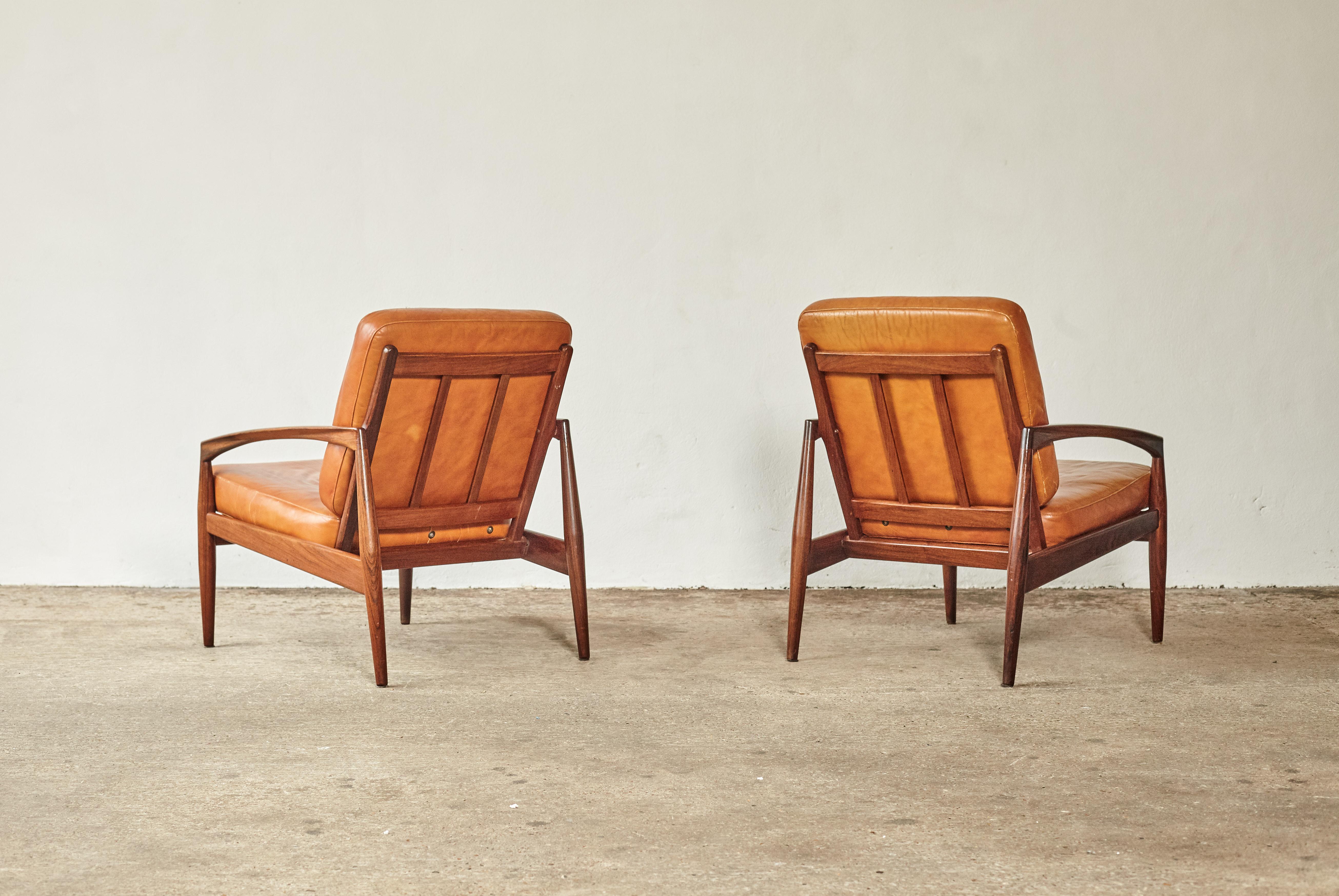 Pair of Kai Kristiansen Rosewood Paper Knife Chairs, Denmark, 1960s In Good Condition In London, GB