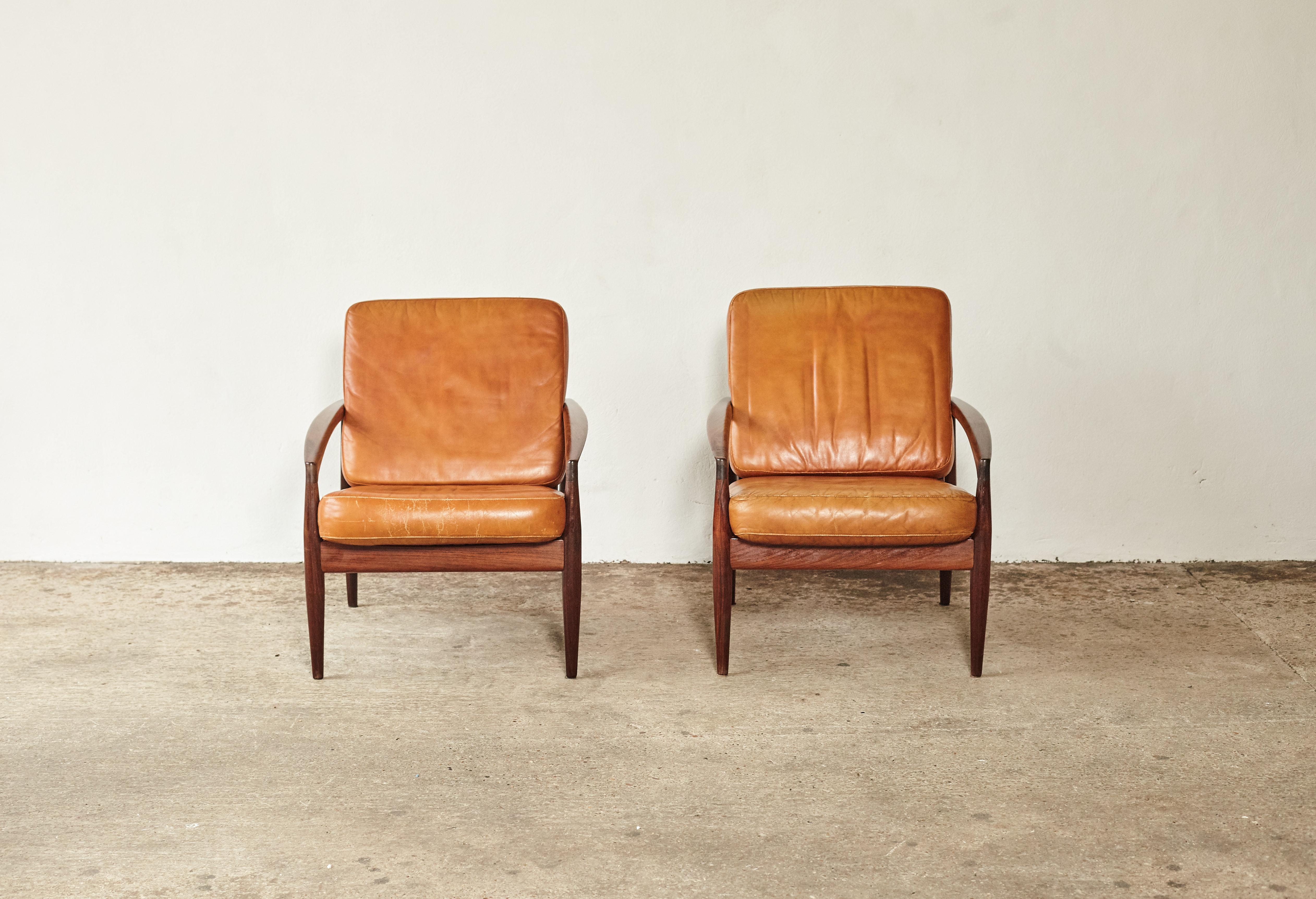 20th Century Pair of Kai Kristiansen Rosewood Paper Knife Chairs, Denmark, 1960s