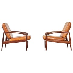 Pair of Kai Kristiansen Rosewood Paper Knife Chairs, Denmark, 1960s