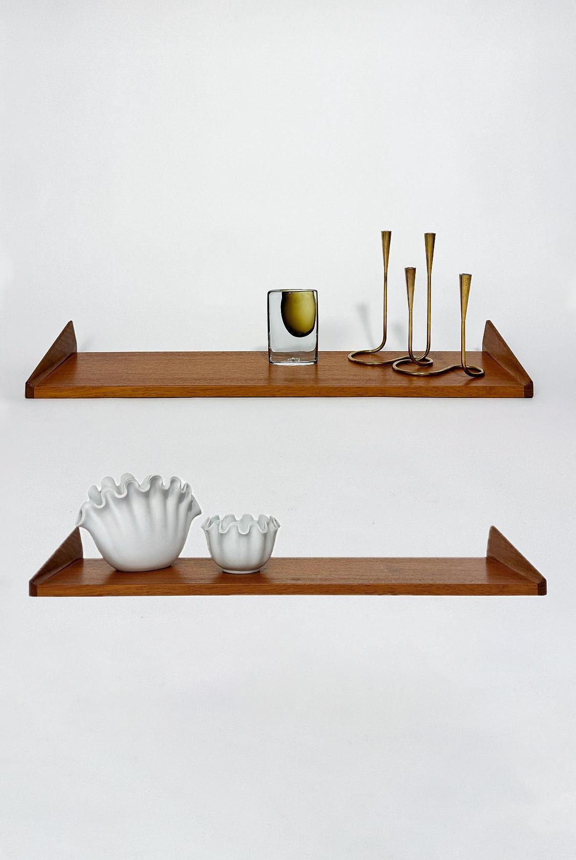 Hand-Crafted Pair of Kai Kristiansen Shelves Teak Bookshelf FM Furniture Feldballes Denmark For Sale