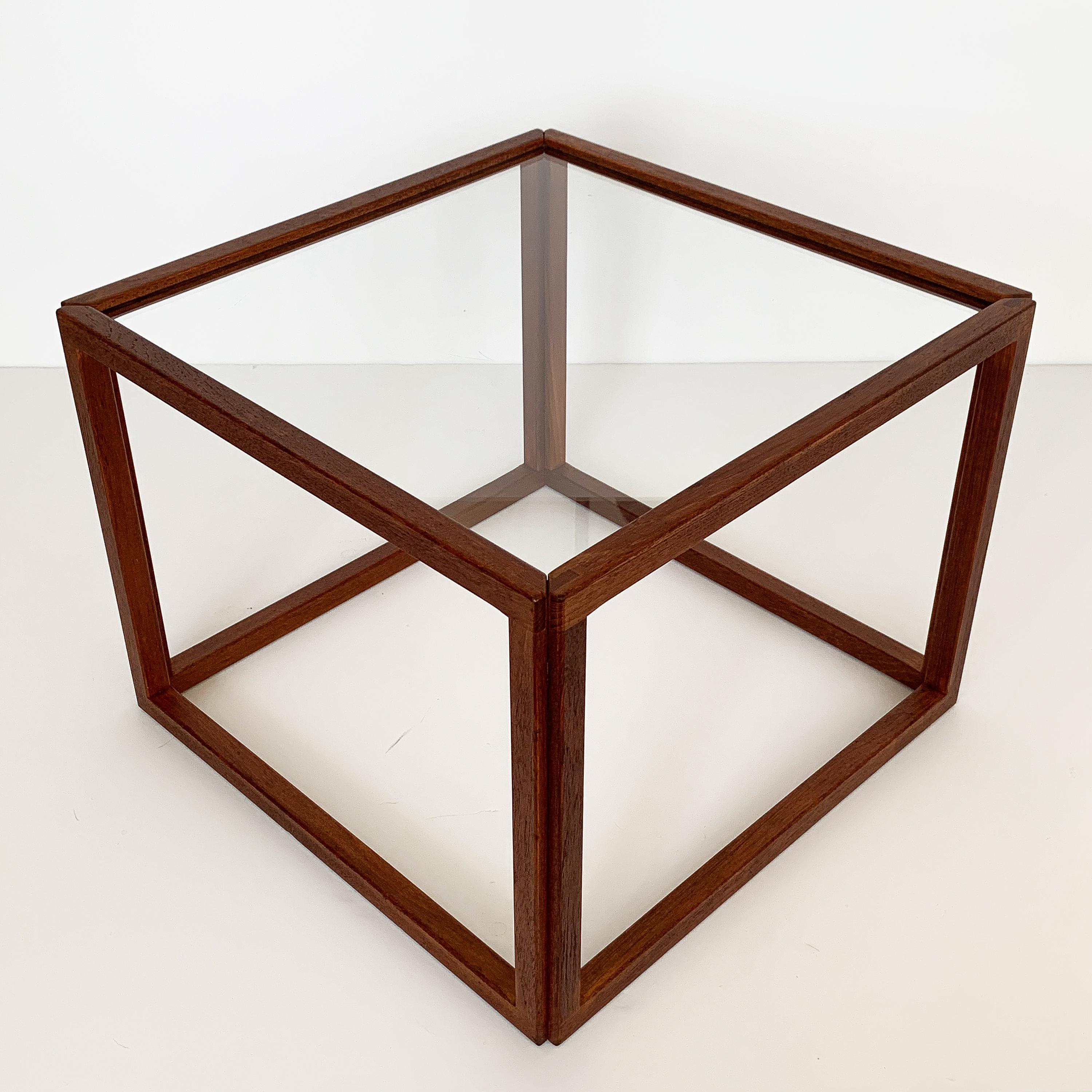 Pair of Kai Kristiansen Teak Cube Side Tables 2