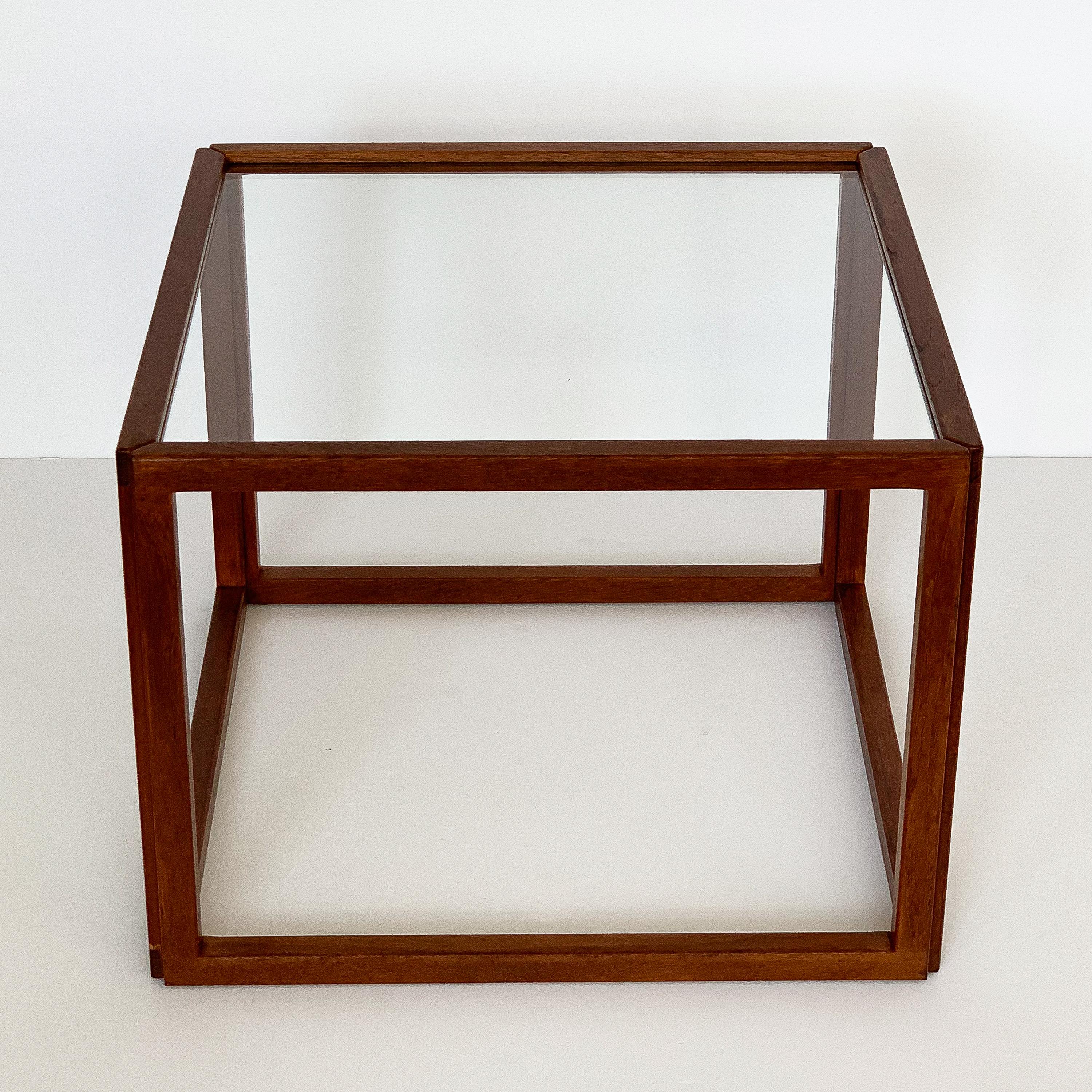 Mid-Century Modern Pair of Kai Kristiansen Teak Cube Side Tables