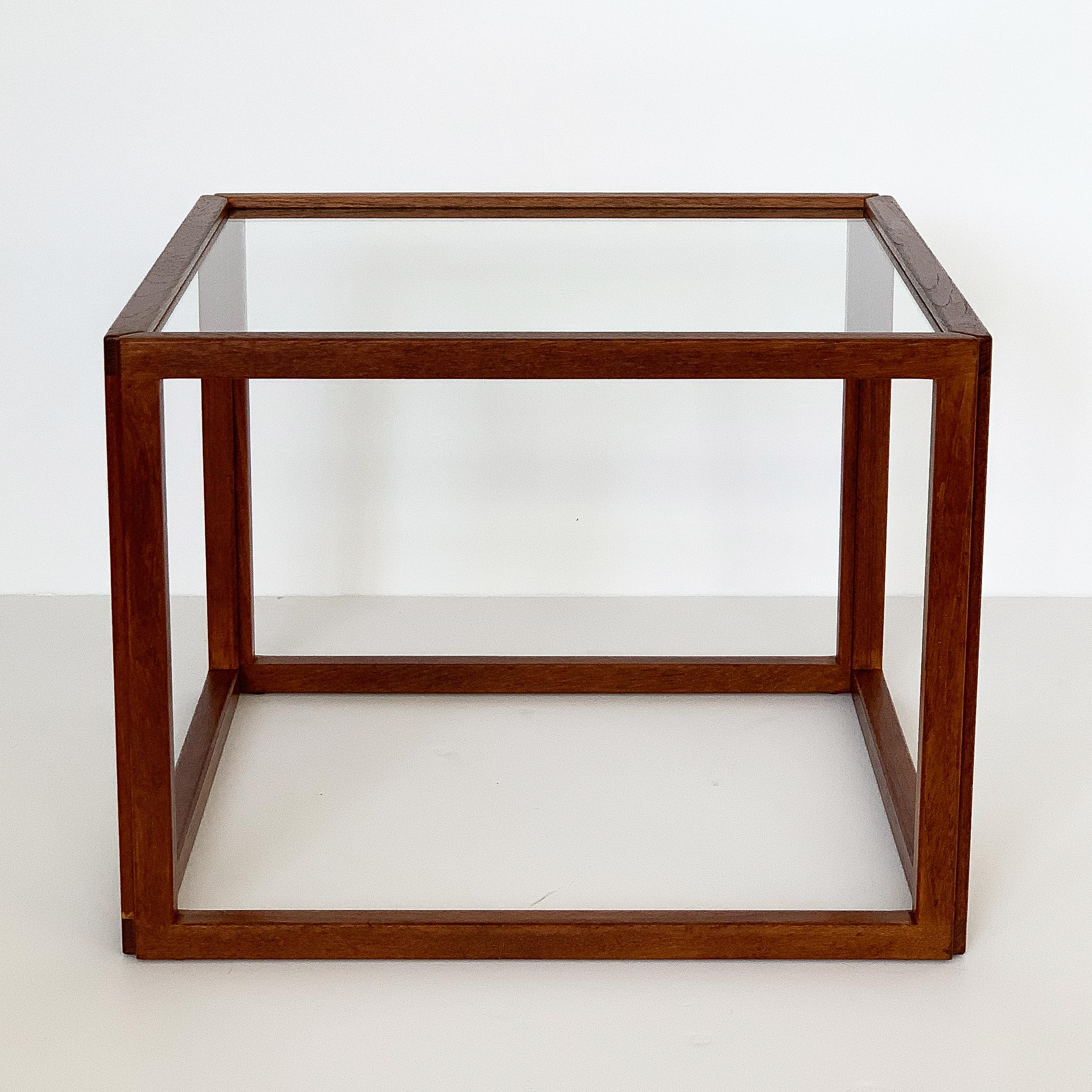 Danish Pair of Kai Kristiansen Teak Cube Side Tables