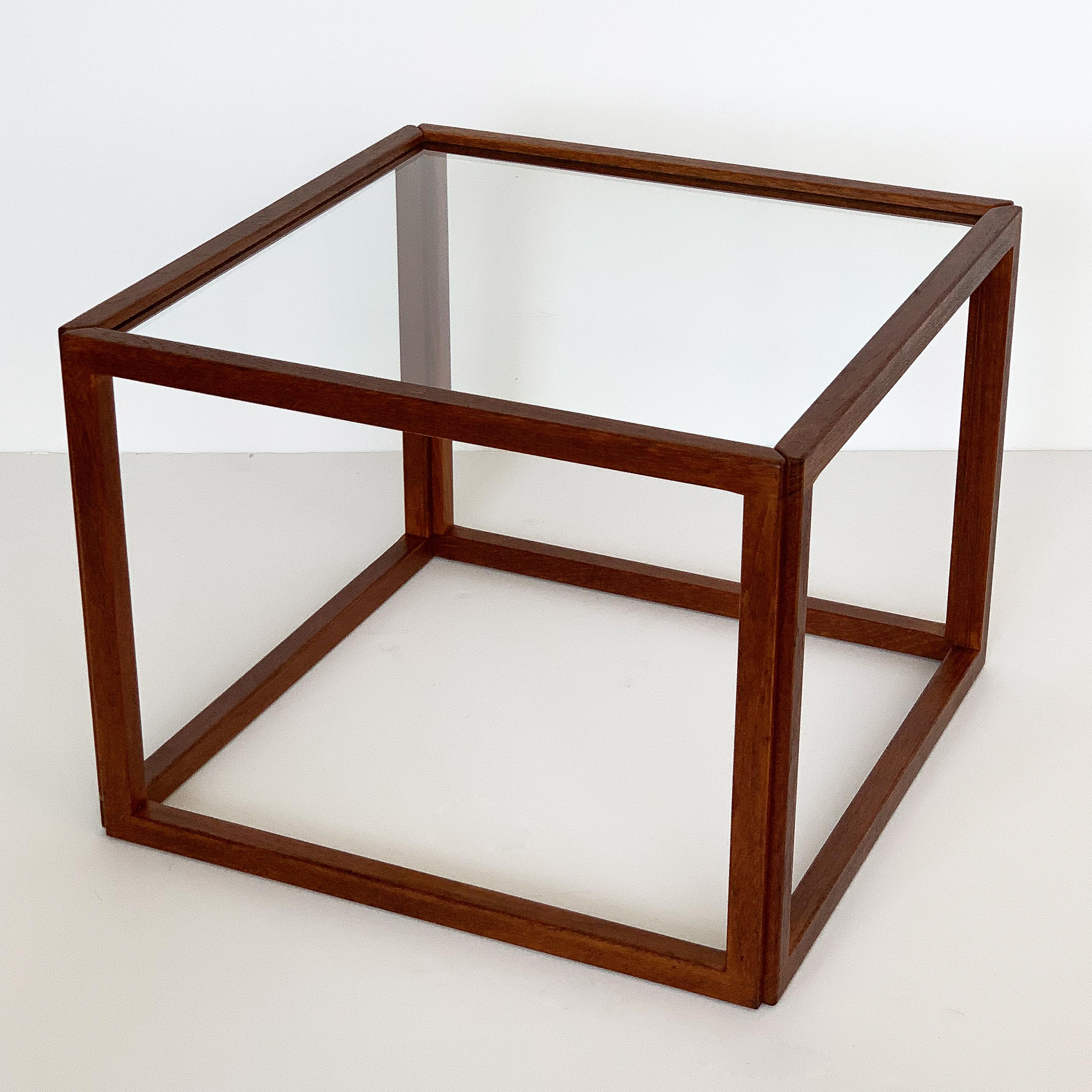 Mid-20th Century Pair of Kai Kristiansen Teak Cube Side Tables