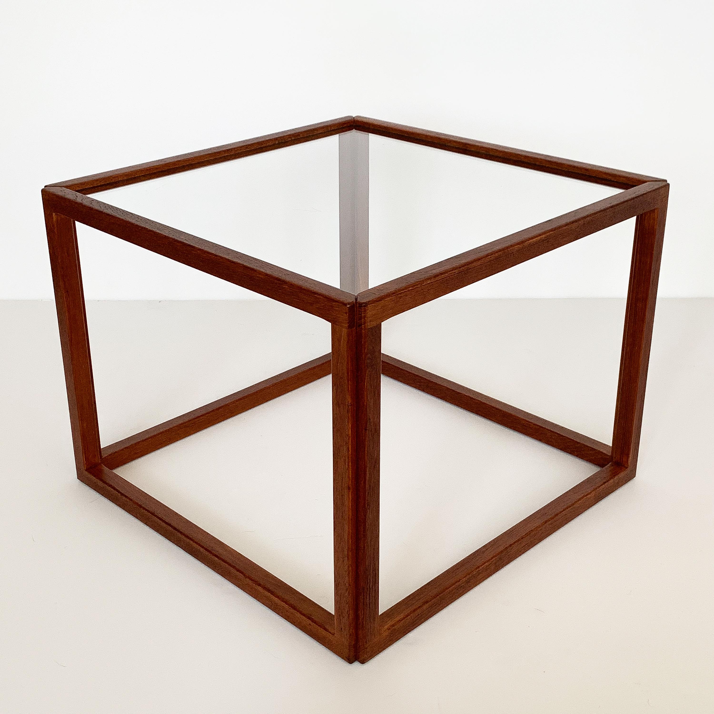Pair of Kai Kristiansen Teak Cube Side Tables 1