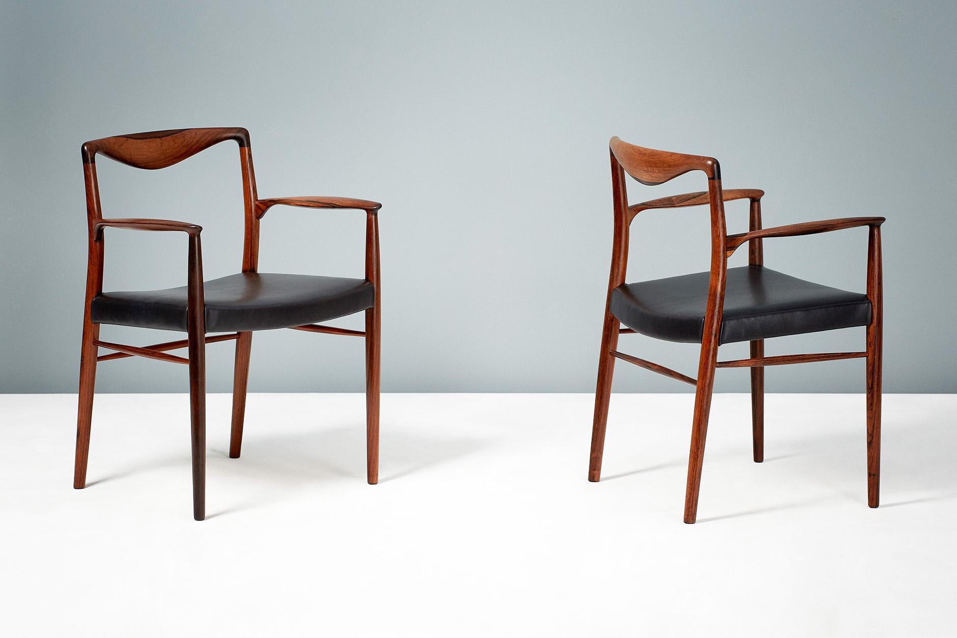 Scandinavian Modern Pair of Kai Lyngeldt-Larsen Rosewood Armchairs, 1959