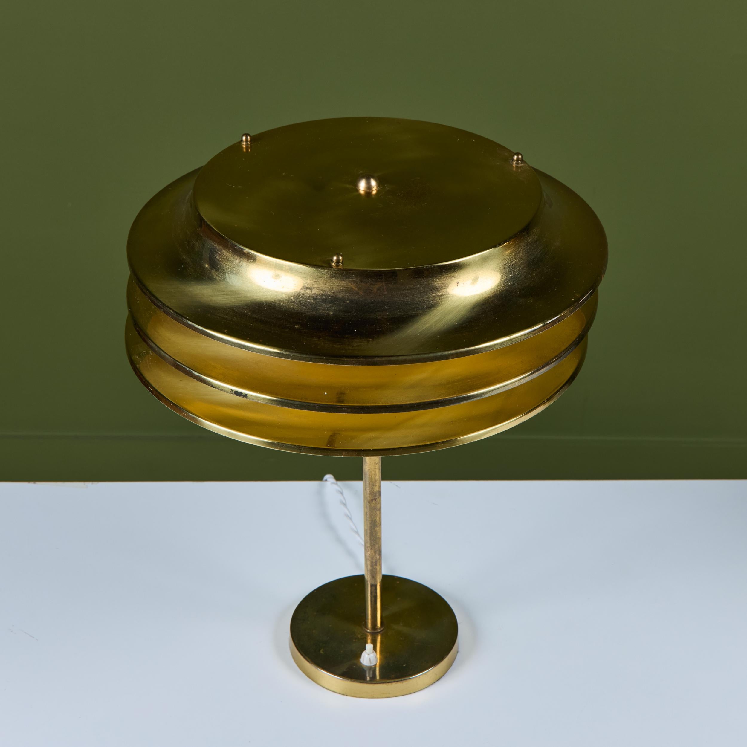 Paire de lampes de table en laiton Kai Kai pour Orno en vente 5