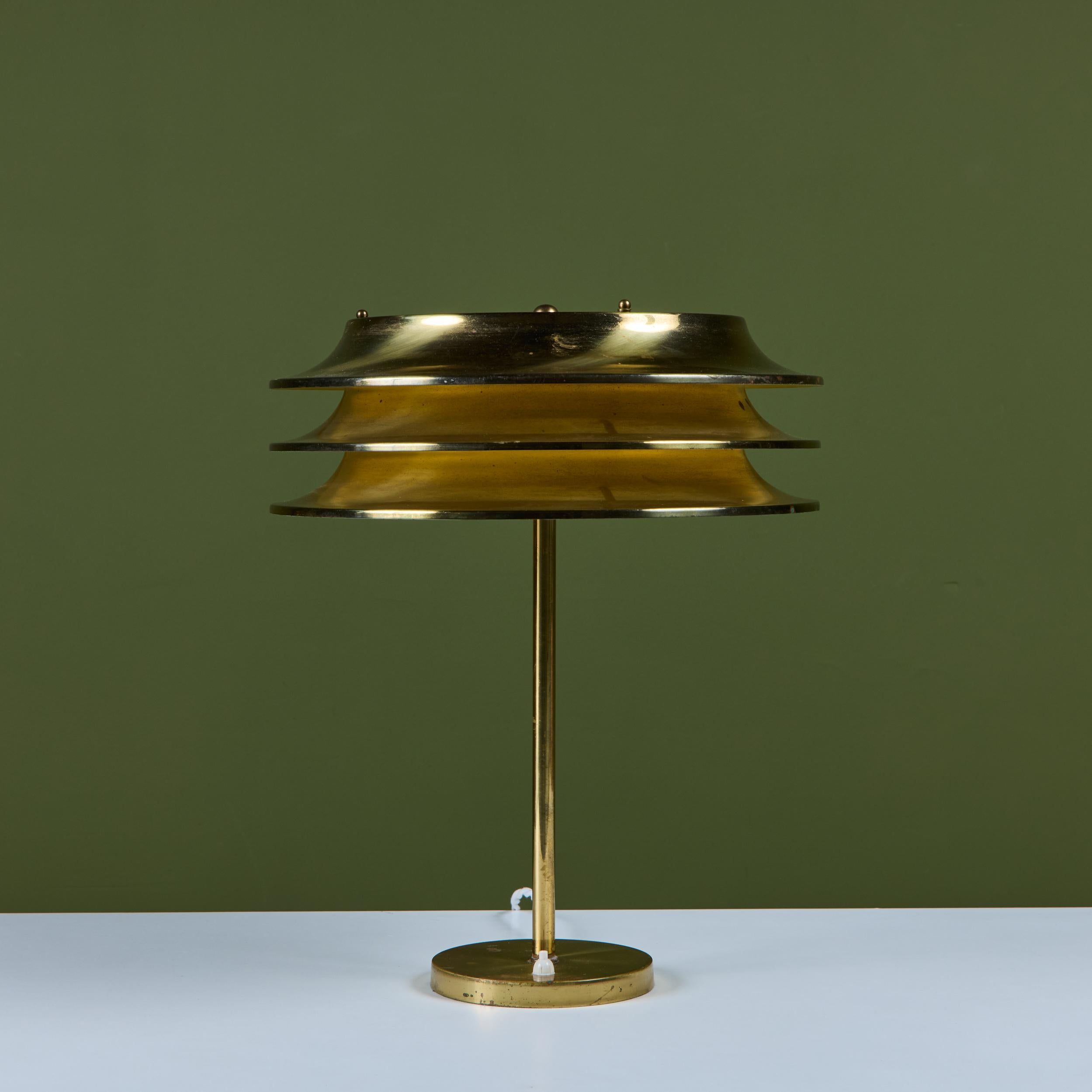 Paire de lampes de table en laiton Kai Kai pour Orno en vente 9