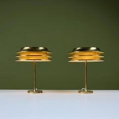 Pair of Kai Ruokonen Brass Table Lamps for Orno
